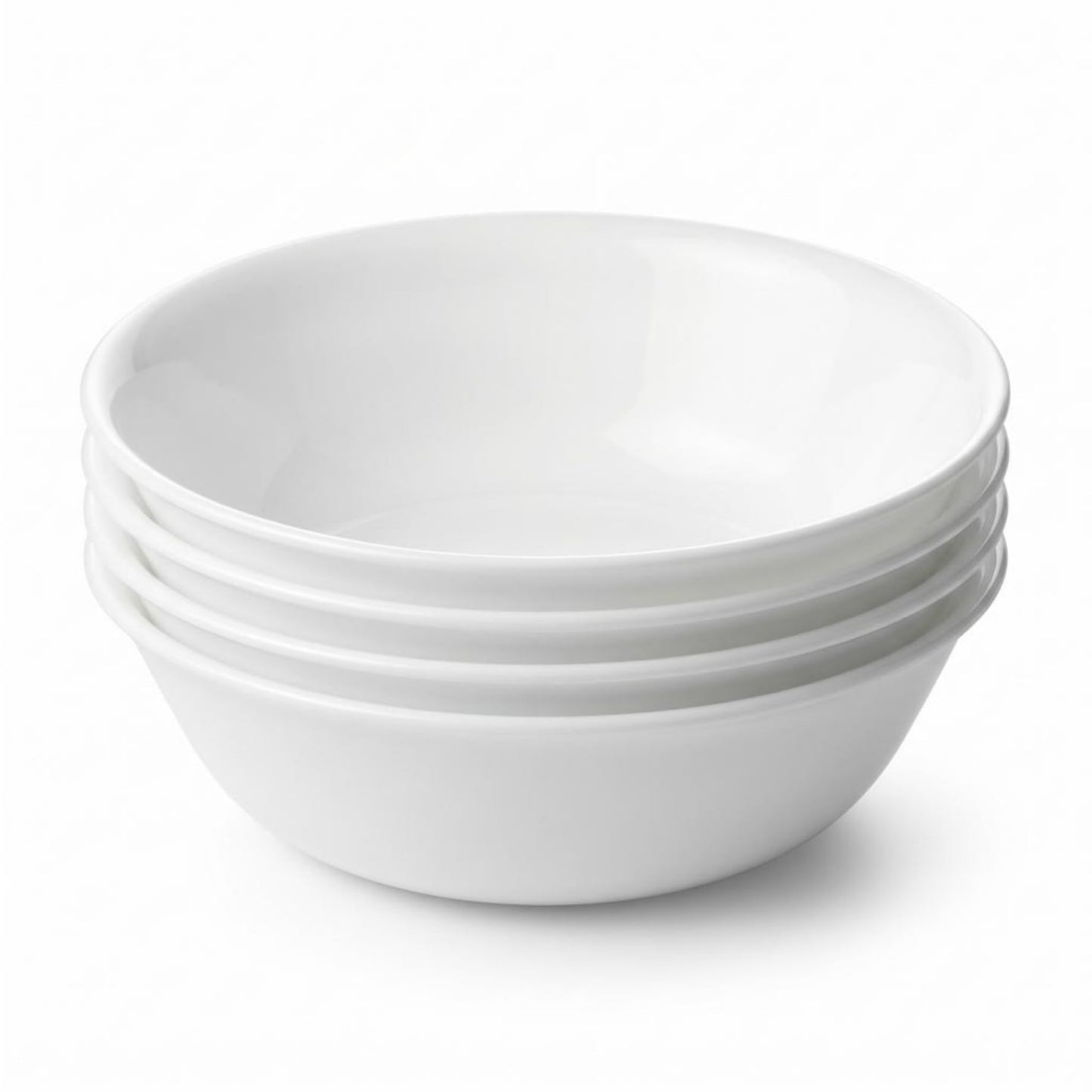Corelle Vitrelle 8-Piece Dinner Plates Set Triple Layer Glass and Chip Resistant, Lightweight Round Plates, Winter Frost White