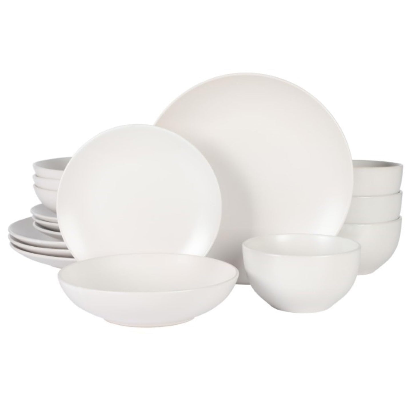 Gibson Home Rockaway 12-Piece Stoneware Dinnerware Set, Service for 4 – Modern Round Plates and Bowls, Dishwasher & Microwave Safe, Black