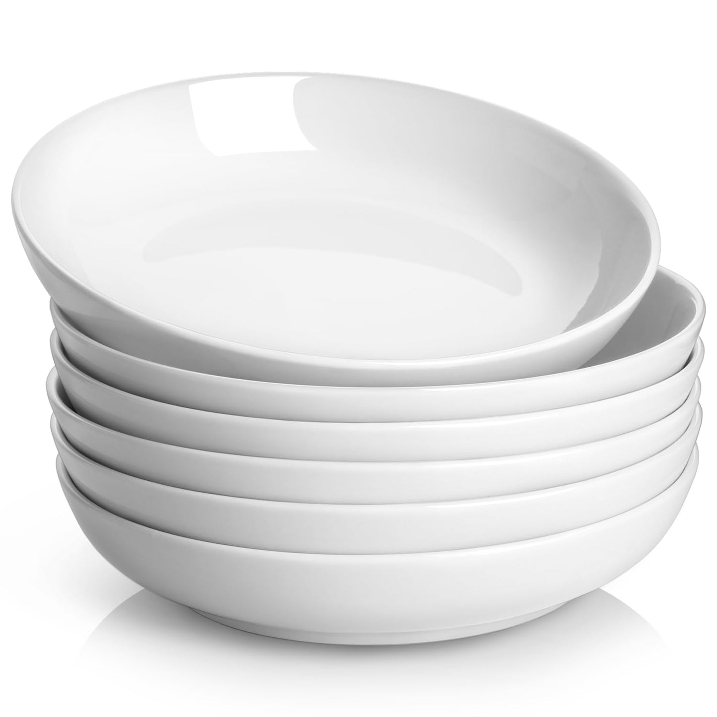 Y YHY 8.5'' Pasta Bowls Set of 6, 30 oz Ceramic Shallow Salad Bowls, Large Serving Soup Bowls Pasta Plates, Microwave & Dishwasher Safe Dinnerware Valentine's Day Gift, Gradient Blue