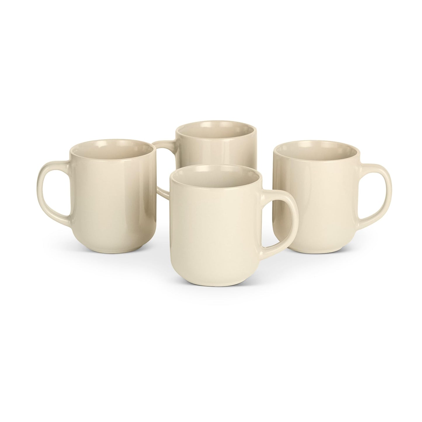Amazon Basics Glazed Stoneware Dinnerware Set, Ceramic, Dishwasher-Safe, Freezer-Safe, 4 Full Place Settings, 12-Piece, Ivory
