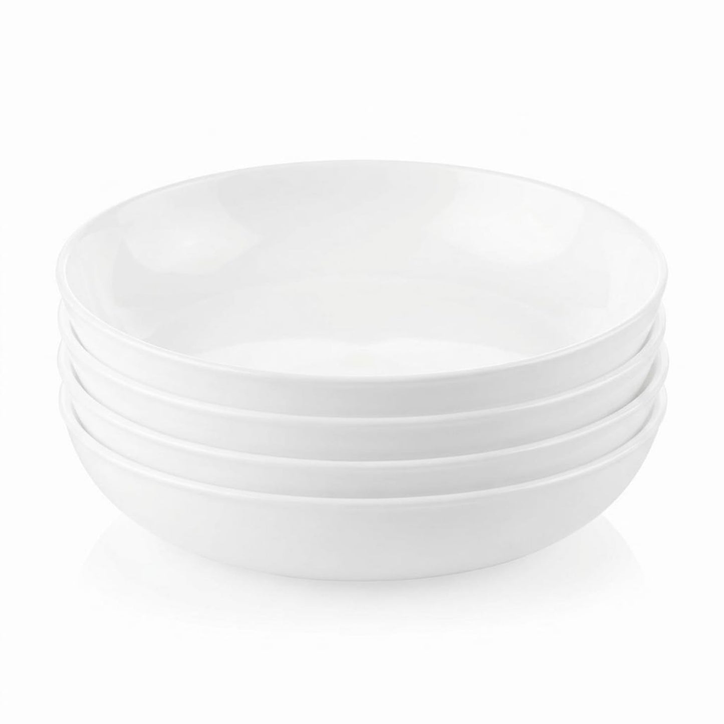 Corelle Vitrelle 8-Piece Dinner Plates Set Triple Layer Glass and Chip Resistant, Lightweight Round Plates, Winter Frost White