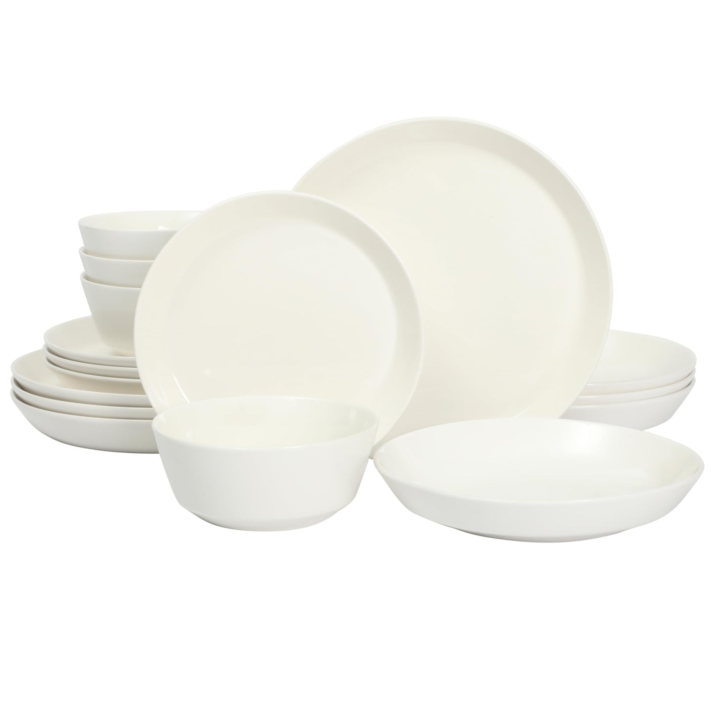 Gibson Home Oslo Dinnerware Set for 4, 16-Piece White Porcelain Plates and Bowls — Ceramic Dish Set | Microwave & Dishwasher Safe
