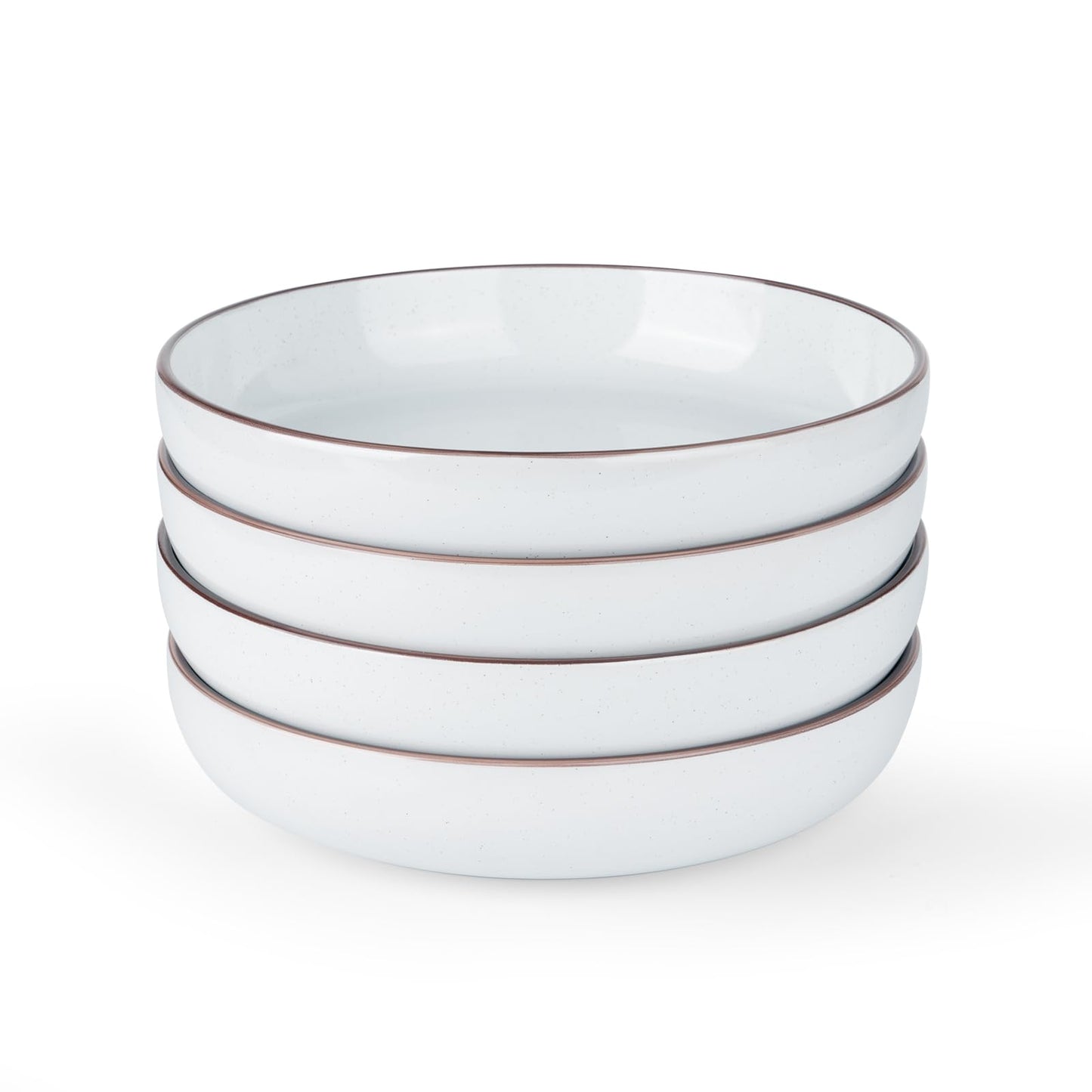 famiware Mercury Pasta Bowls Set of 4, 33 oz Large Salad Bowls, Ceramic Pasta Plates Bowls, Serving Bowls for Kitchen, Microwave & Dishwasher Safe, Charcoal