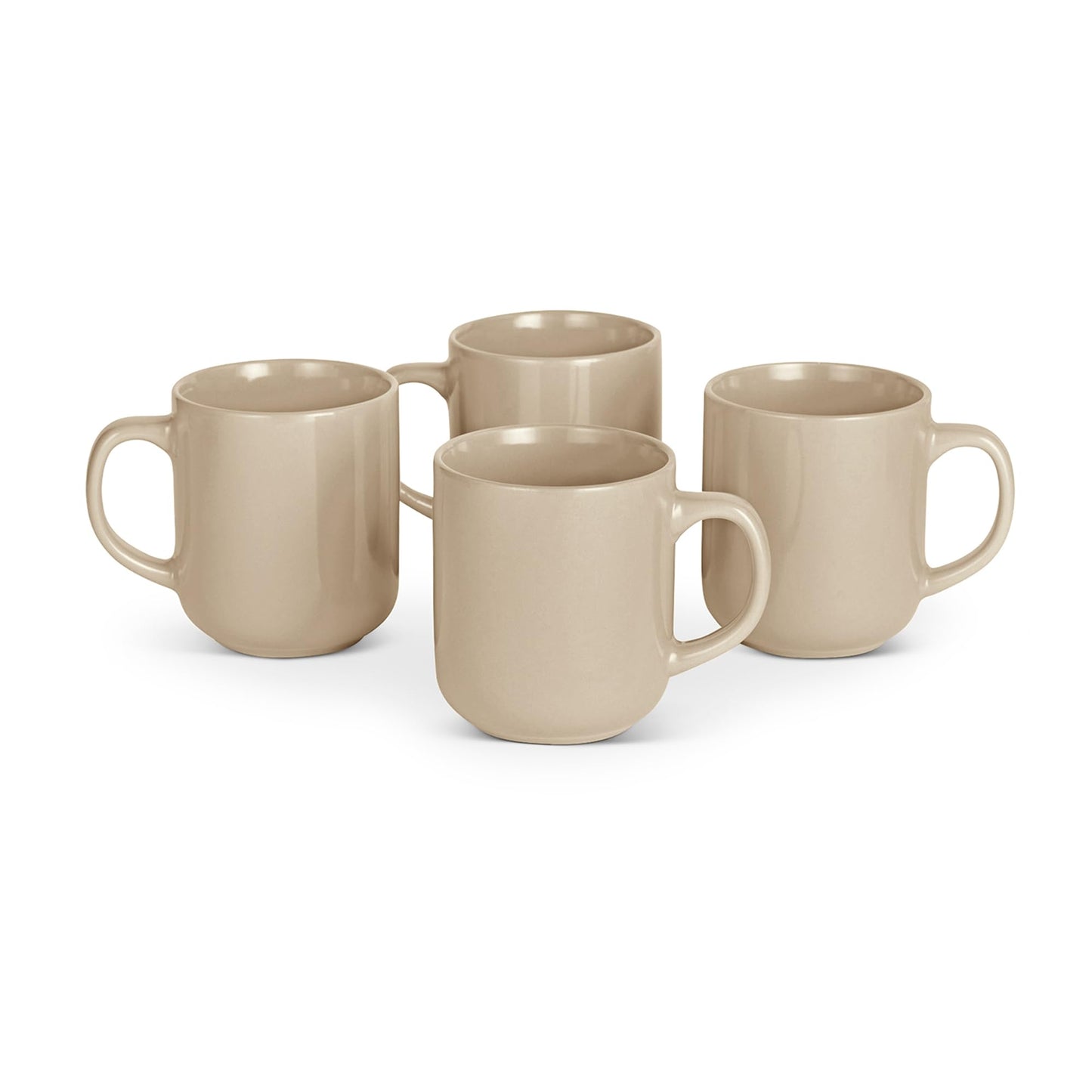 Amazon Basics Glazed Stoneware Dinnerware Set, Ceramic, Dishwasher-Safe, Freezer-Safe, 4 Full Place Settings, 12-Piece, Ivory