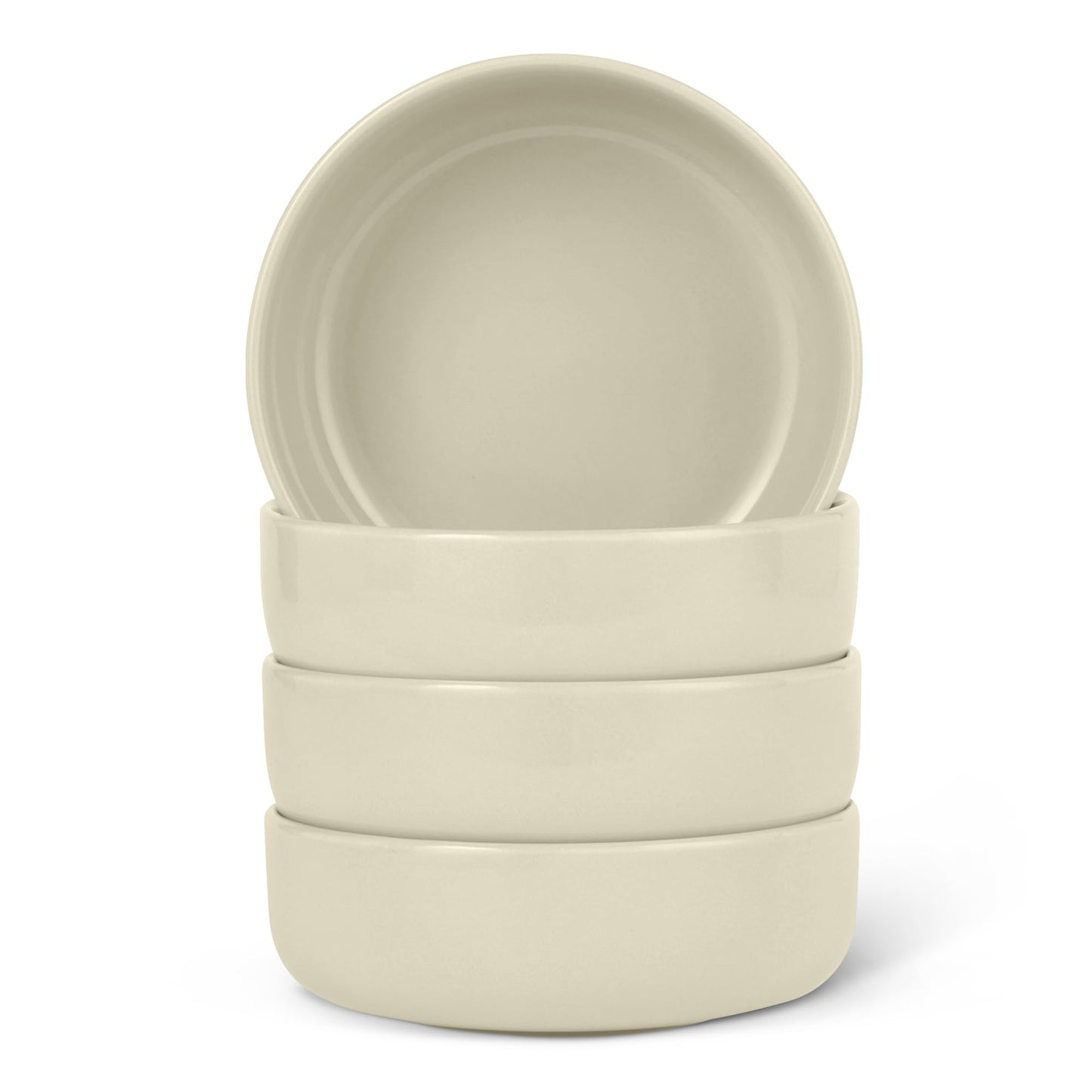 Amazon Basics Glazed Stoneware Dinnerware Set, Ceramic, Dishwasher-Safe, Freezer-Safe, 4 Full Place Settings, 12-Piece, Ivory