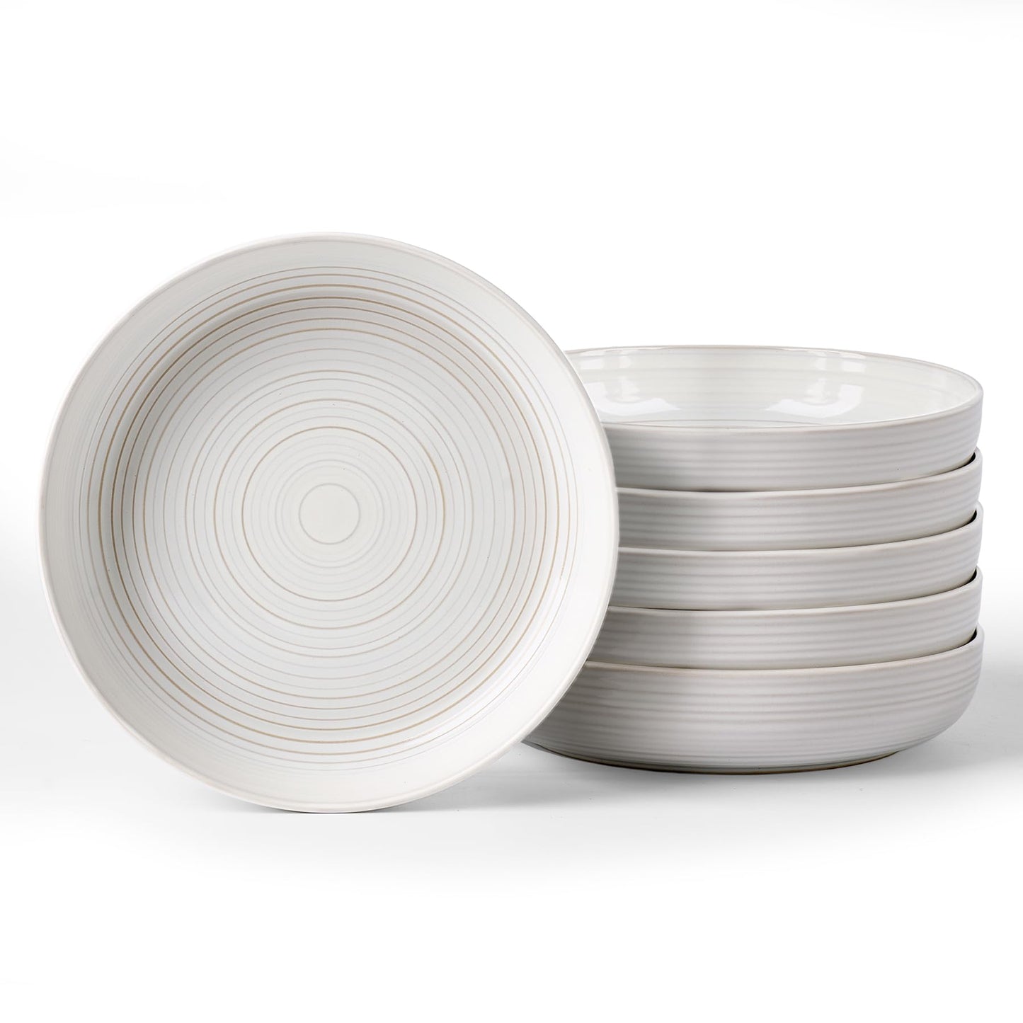 famiware Milkyway 33 oz Bowl Set, Pasta Bowls Set of 4, Salad Bowls Perfect for Your Friend for Housewarming, Thanksgiving, Christmas, White