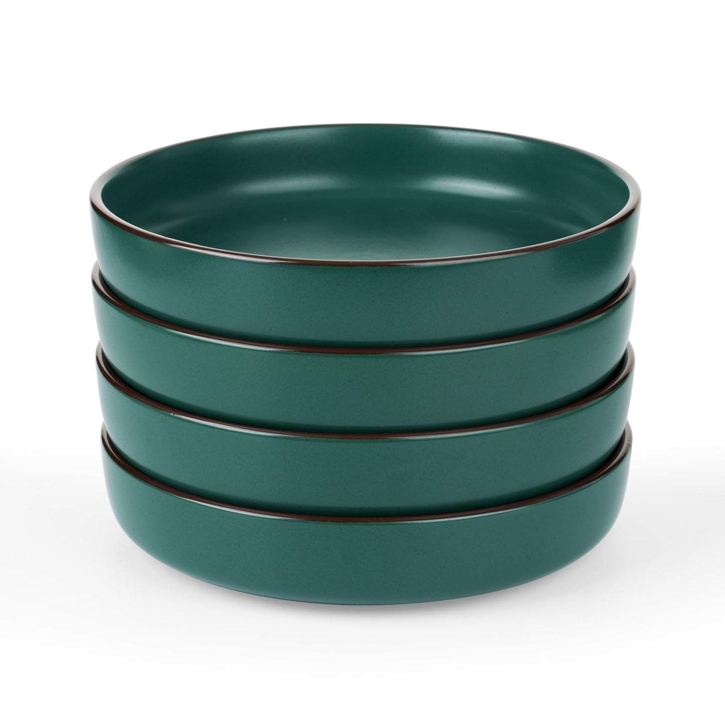 famiware Mercury Pasta Bowls Set of 4, 33 oz Large Salad Bowls, Ceramic Pasta Plates Bowls, Serving Bowls for Kitchen, Microwave & Dishwasher Safe, Charcoal