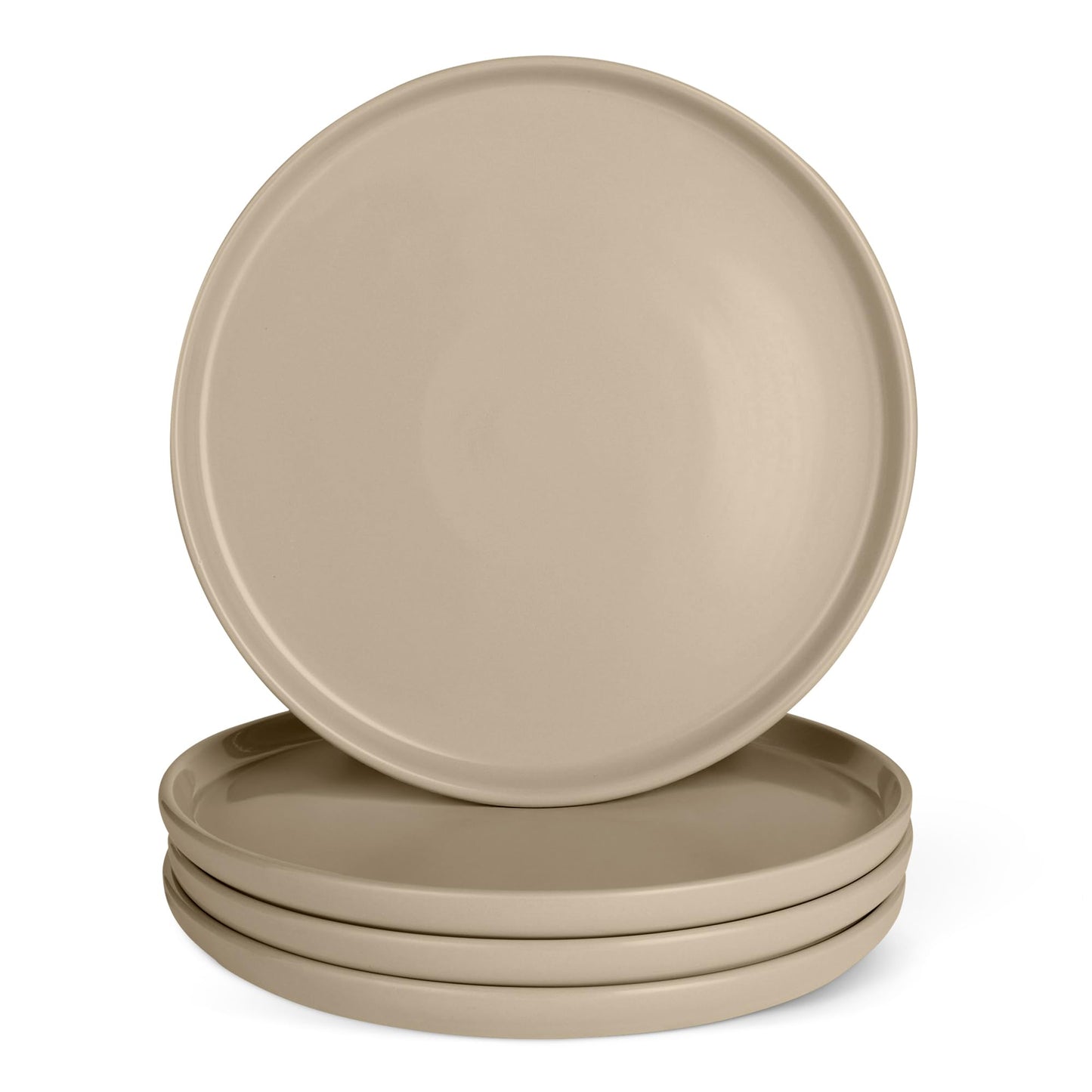 Amazon Basics Glazed Stoneware Dinnerware Set, Ceramic, Dishwasher-Safe, Freezer-Safe, 4 Full Place Settings, 12-Piece, Ivory