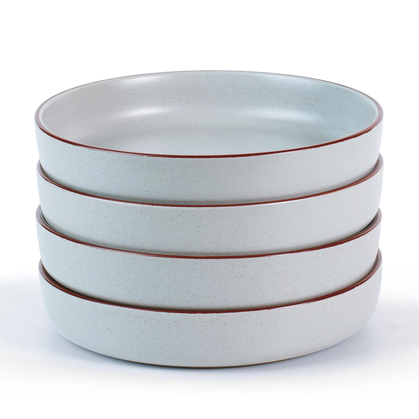 famiware Mercury Pasta Bowls Set of 4, 33 oz Large Salad Bowls, Ceramic Pasta Plates Bowls, Serving Bowls for Kitchen, Microwave & Dishwasher Safe, Charcoal