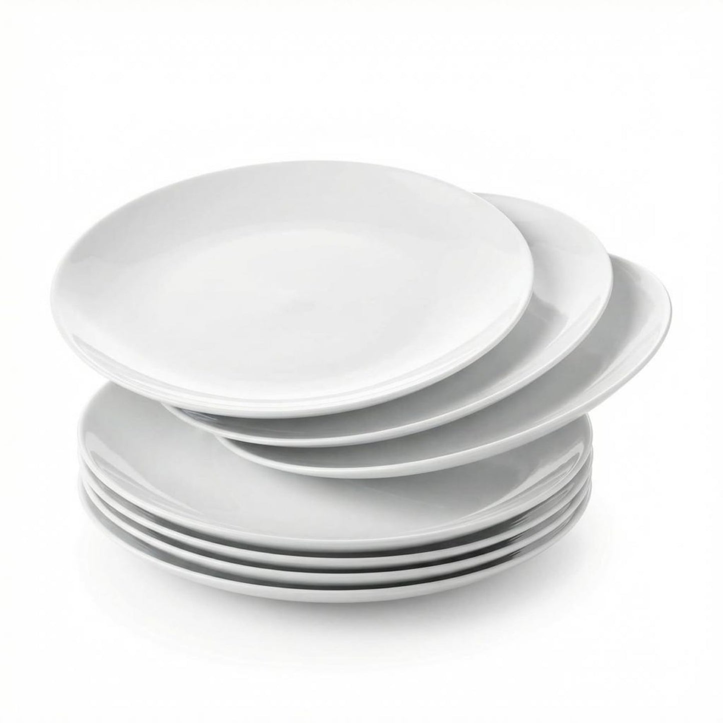 Corelle Vitrelle 8-Piece Dinner Plates Set Triple Layer Glass and Chip Resistant, Lightweight Round Plates, Winter Frost White