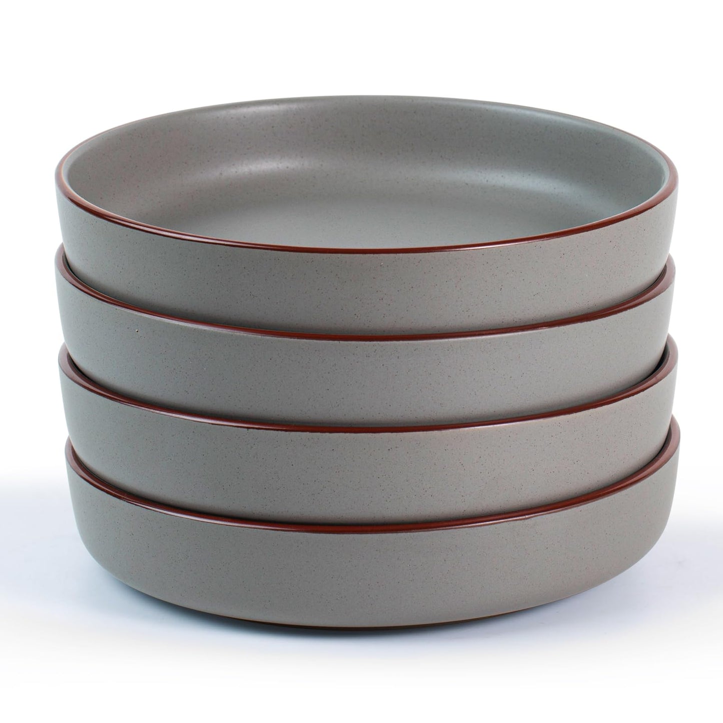 famiware Mercury Pasta Bowls Set of 4, 33 oz Large Salad Bowls, Ceramic Pasta Plates Bowls, Serving Bowls for Kitchen, Microwave & Dishwasher Safe, Charcoal