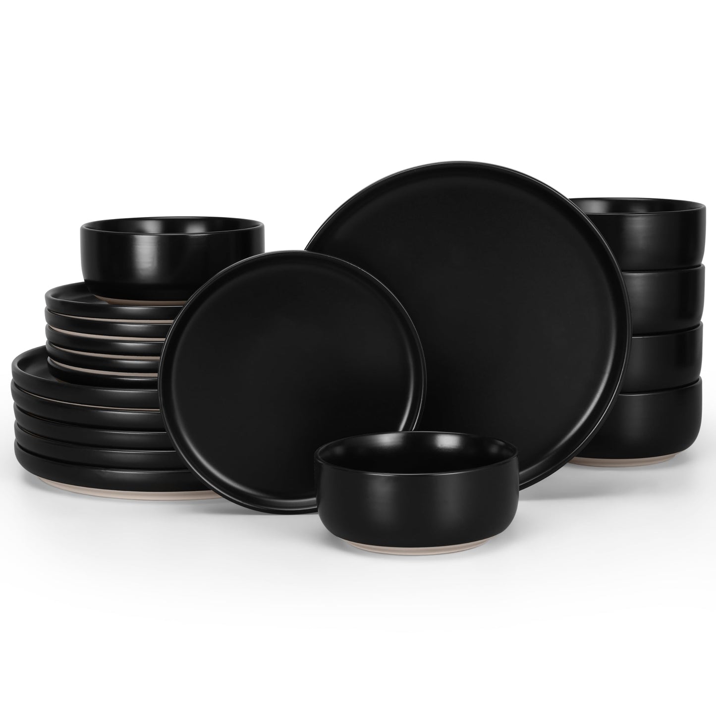 HaWare Stoneware Dinnerware Sets, 12-Piece Plates and Bowls Set for 4, Dishes Set for Home Restaurant, Speckled Asparagus Green