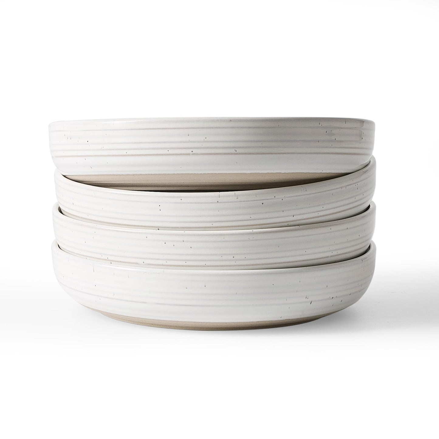 famiware Milkyway 33 oz Bowl Set, Pasta Bowls Set of 4, Salad Bowls Perfect for Your Friend for Housewarming, Thanksgiving, Christmas, White