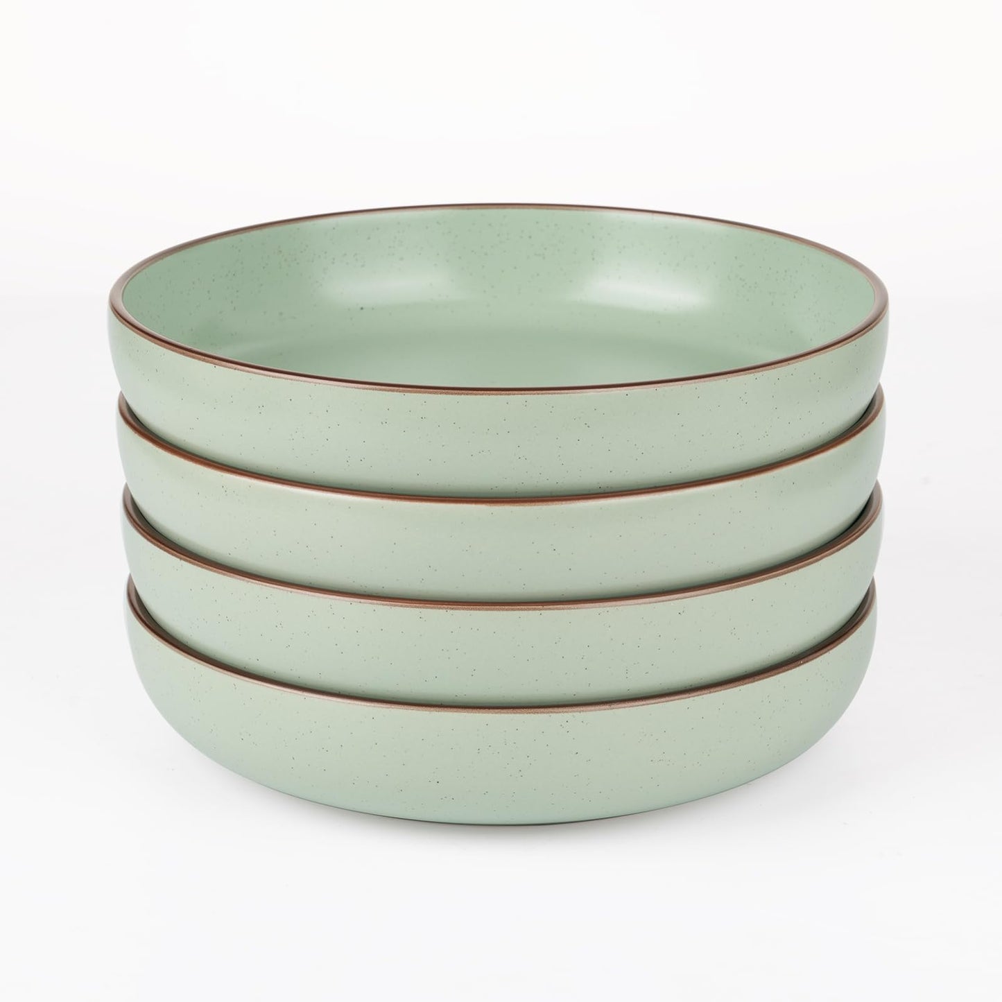 famiware Mercury Pasta Bowls Set of 4, 33 oz Large Salad Bowls, Ceramic Pasta Plates Bowls, Serving Bowls for Kitchen, Microwave & Dishwasher Safe, Charcoal