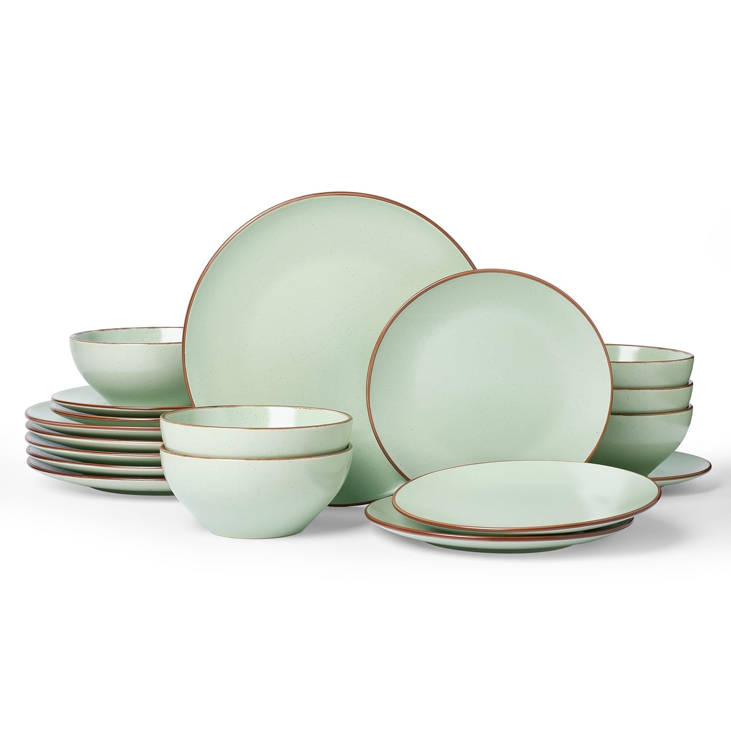 Famiware Venus Plates and Bowls Sets with Trim, 12 Pieces Speckled Stoneware Dishes Dinnerware Set for 4, Matte Dark Gray - Microwave & Dishwasher Safe, Modern Minimalist, Everyday & Formal Dining