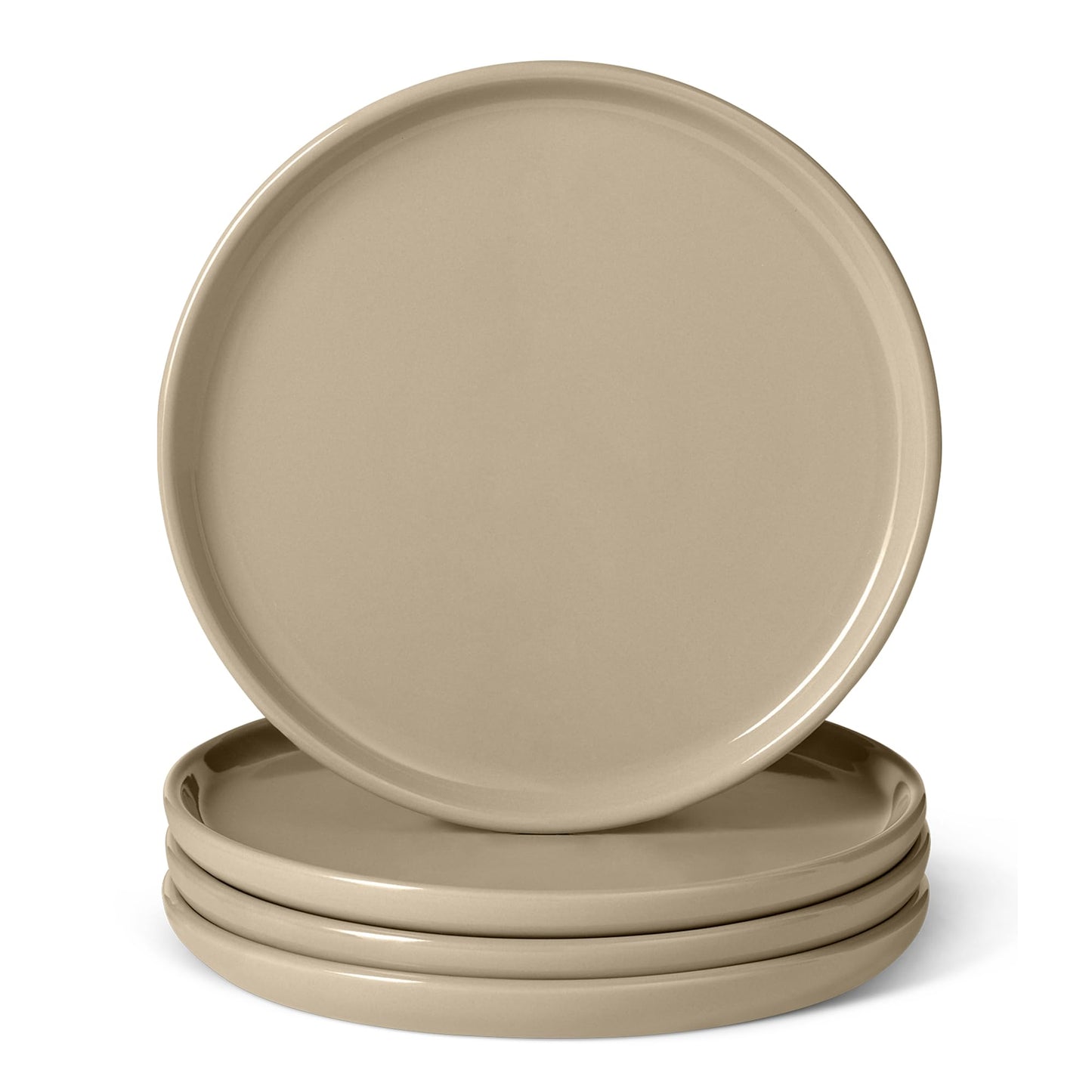Amazon Basics Glazed Stoneware Dinnerware Set, Ceramic, Dishwasher-Safe, Freezer-Safe, 4 Full Place Settings, 12-Piece, Ivory
