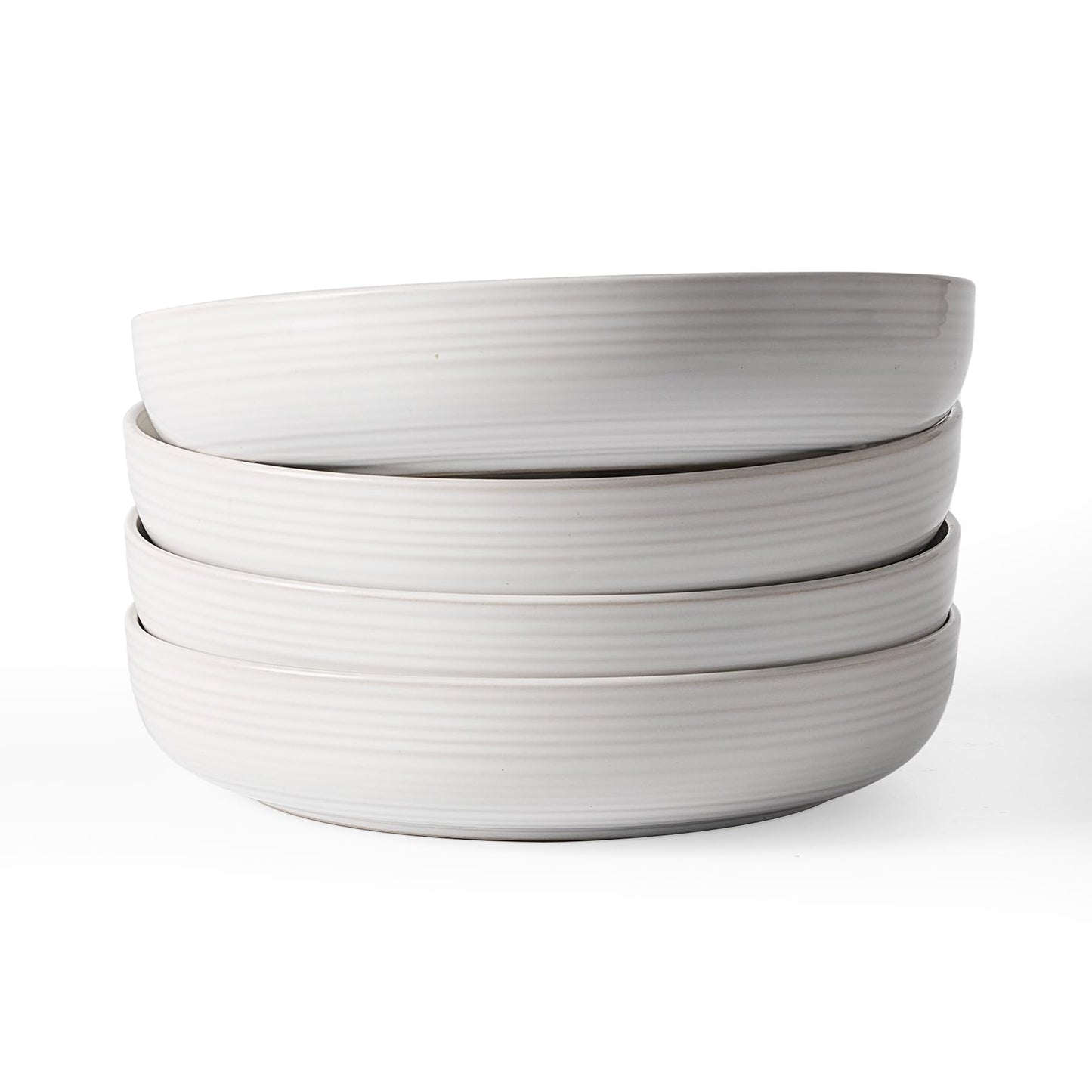 famiware Milkyway 33 oz Bowl Set, Pasta Bowls Set of 4, Salad Bowls Perfect for Your Friend for Housewarming, Thanksgiving, Christmas, White