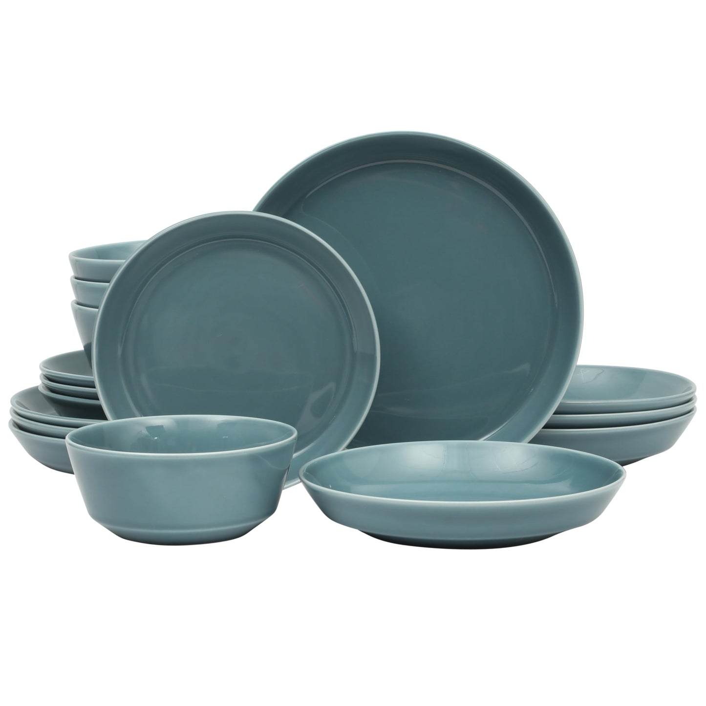 Gibson Home Oslo Dinnerware Set for 4, 16-Piece White Porcelain Plates and Bowls — Ceramic Dish Set | Microwave & Dishwasher Safe