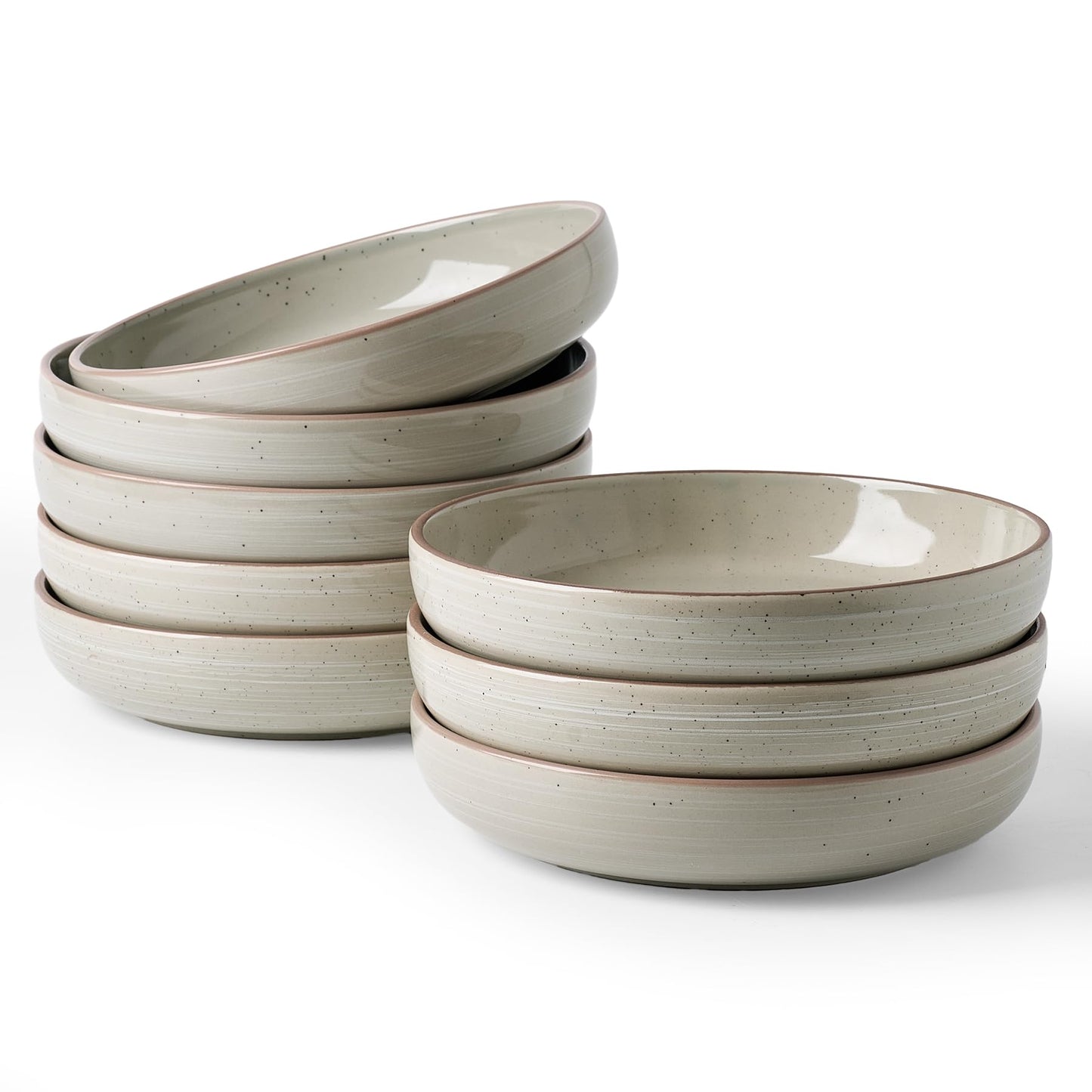 famiware Milkyway 33 oz Bowl Set, Pasta Bowls Set of 4, Salad Bowls Perfect for Your Friend for Housewarming, Thanksgiving, Christmas, White