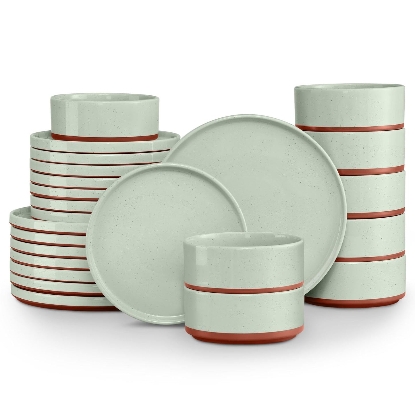 LIANYU Plates and Bowls Sets, 12 Pieces Stoneware Dinnerware Set for 4, Modern Kitchen Dinner Set Ceramic Dishware Dishes Set, Microwave and Dishwasher Safe, Cloud White
