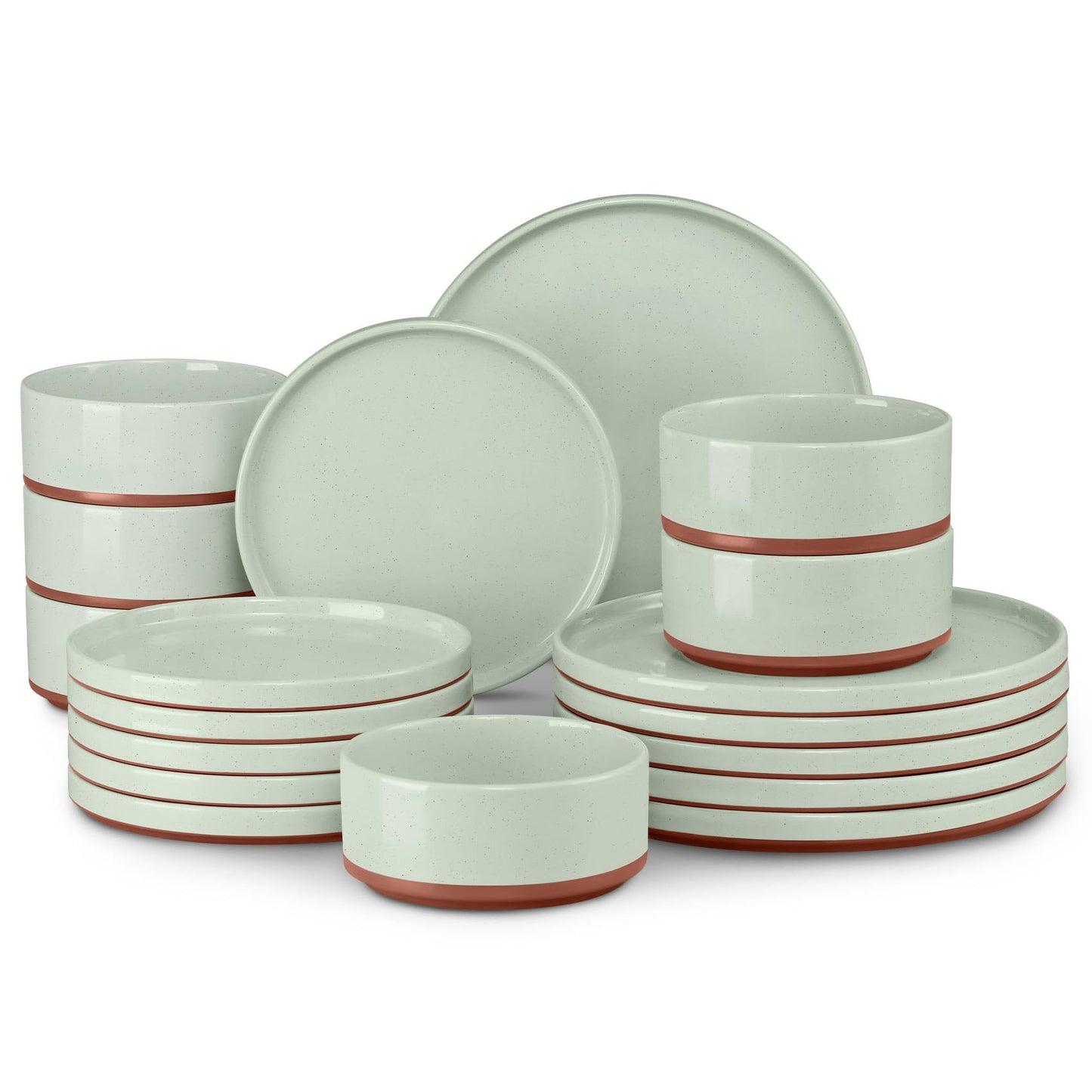 LIANYU Plates and Bowls Sets, 12 Pieces Stoneware Dinnerware Set for 4, Modern Kitchen Dinner Set Ceramic Dishware Dishes Set, Microwave and Dishwasher Safe, Cloud White