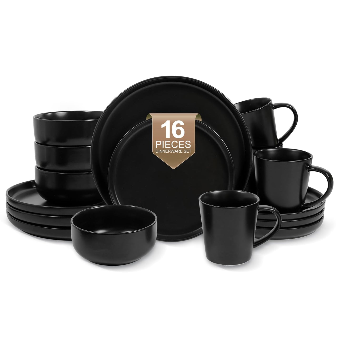 EWFEN Plates and Bowls Sets, 12 Pieces Ceramic Dinnerware Set for 4, Stoneware Dishware Dishes Set, Scratch Resistant Dishes Set, Dishwasher & Microwave Safe, White