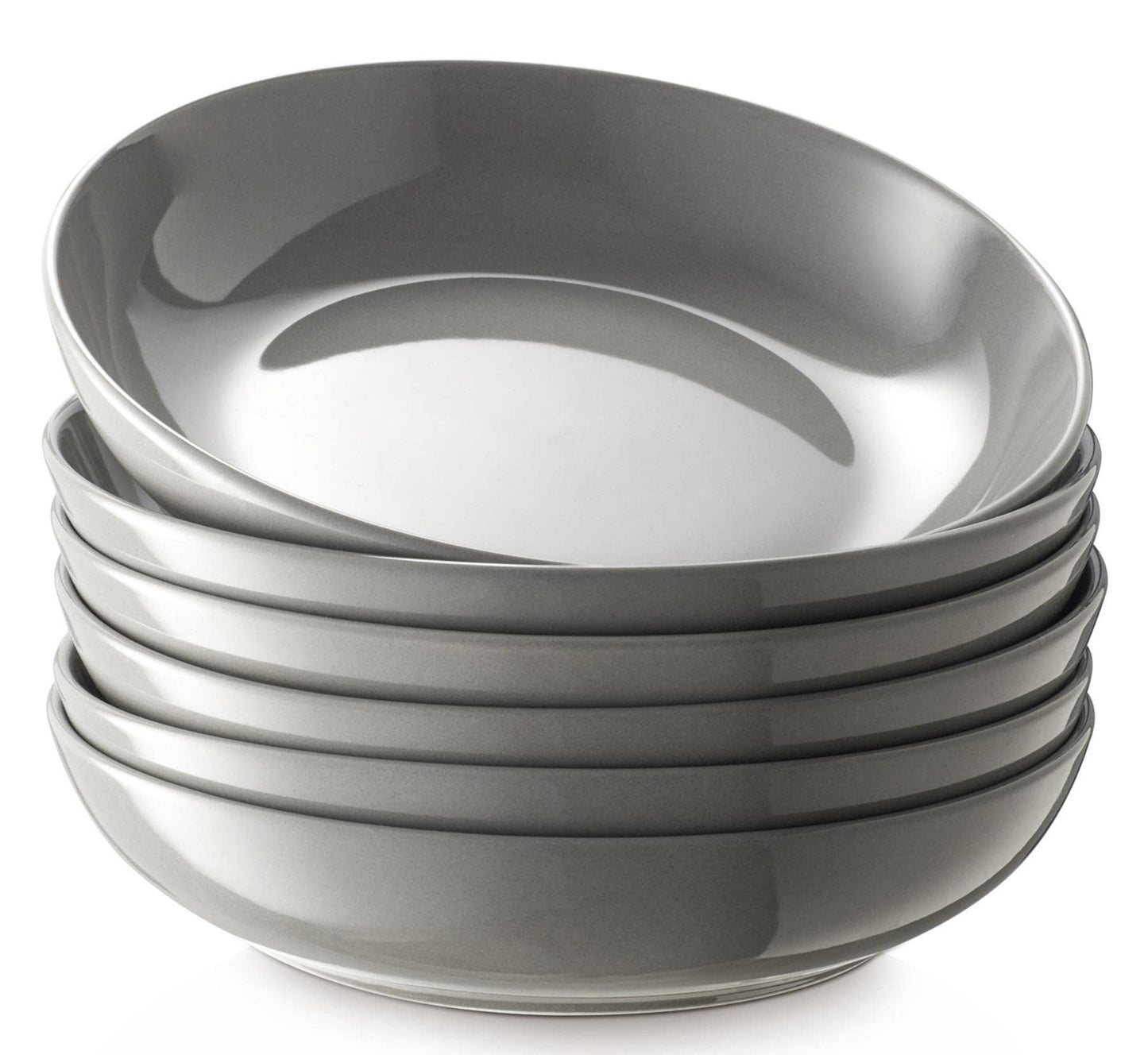 Y YHY 8.5'' Pasta Bowls Set of 6, 30 oz Ceramic Shallow Salad Bowls, Large Serving Soup Bowls Pasta Plates, Microwave & Dishwasher Safe Dinnerware Valentine's Day Gift, Gradient Blue