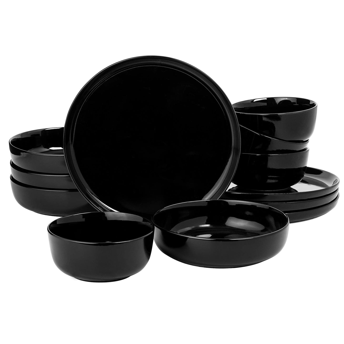 Gibson Home Oslo Dinnerware Set for 4, 16-Piece White Porcelain Plates and Bowls — Ceramic Dish Set | Microwave & Dishwasher Safe