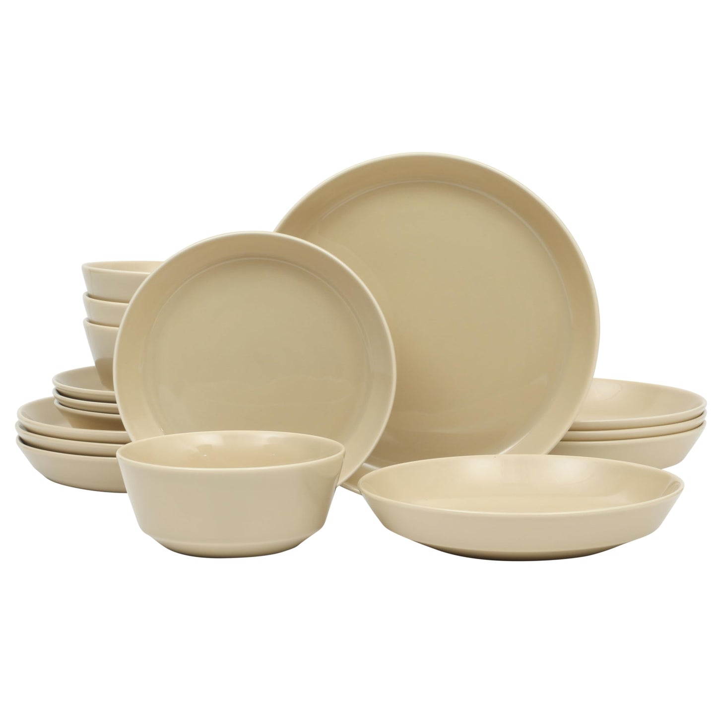 Gibson Home Oslo Dinnerware Set for 4, 16-Piece White Porcelain Plates and Bowls — Ceramic Dish Set | Microwave & Dishwasher Safe