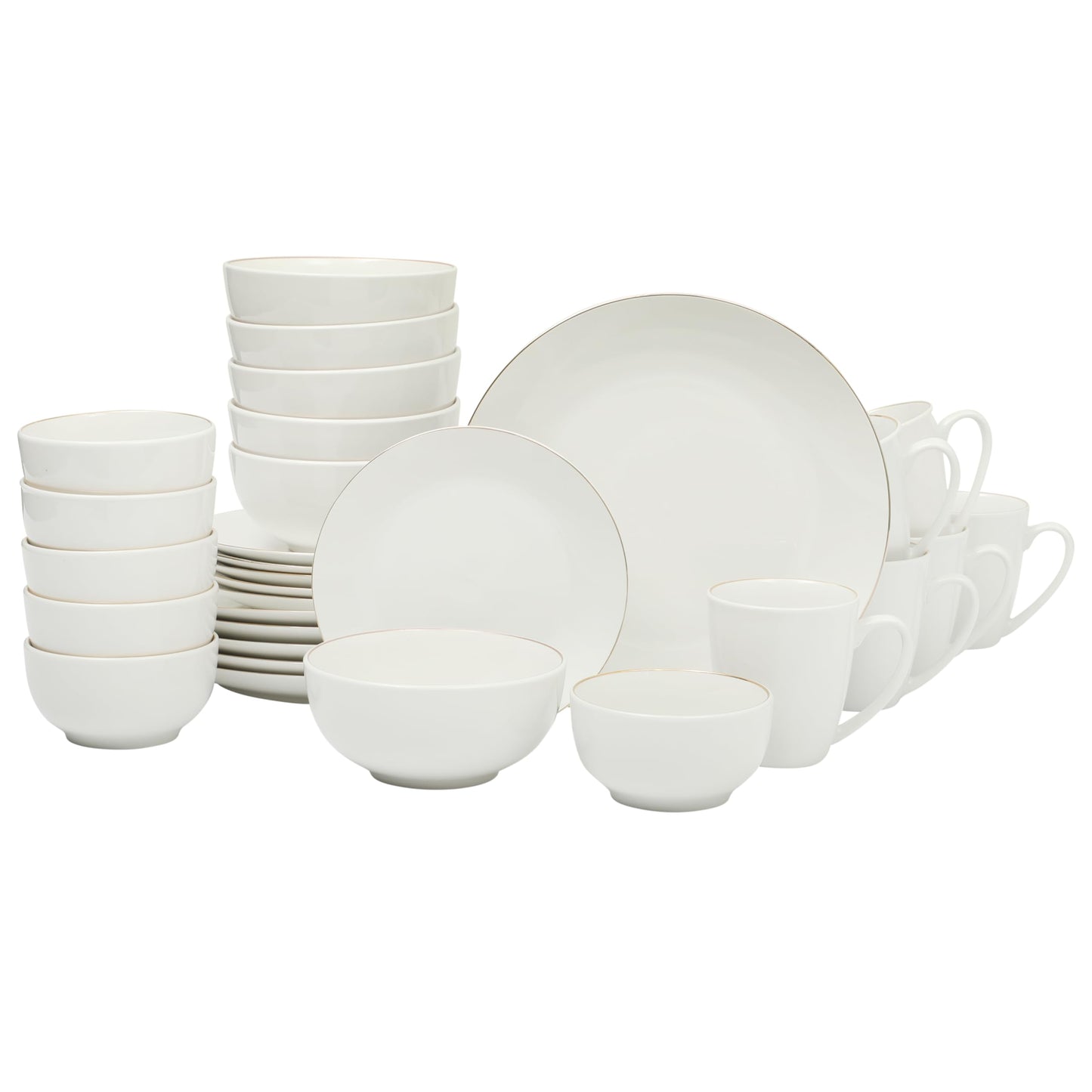 Gibson Home Zen Buffet White Porcelain Dinnerware Set for 4, Square Plates Bowls and Mugs, Chip and Scratch Resistant, Dishwasher and Microwave Safe, 16 Piece