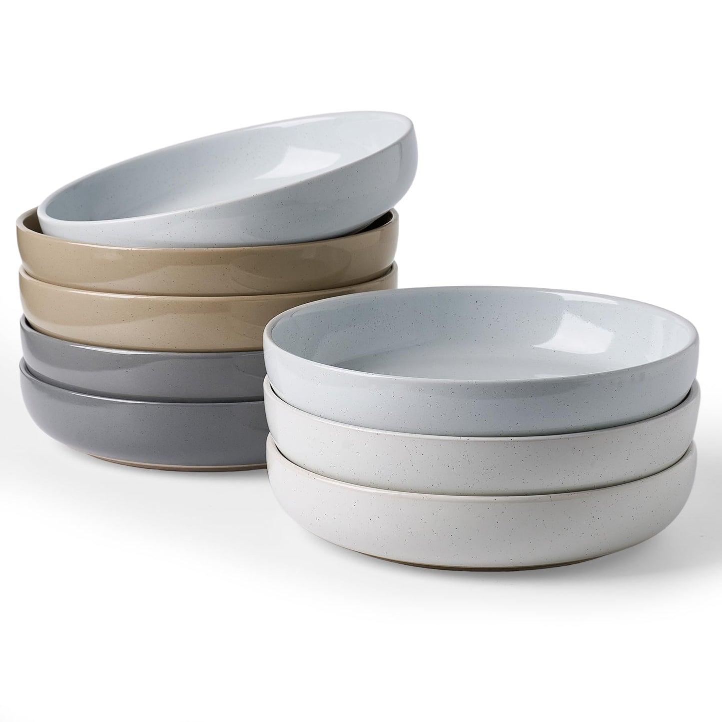 famiware Milkyway 33 oz Bowl Set, Pasta Bowls Set of 4, Salad Bowls Perfect for Your Friend for Housewarming, Thanksgiving, Christmas, White