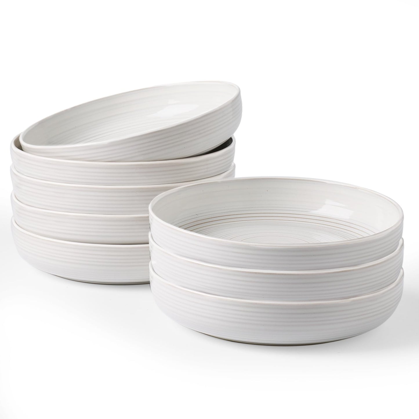famiware Milkyway 33 oz Bowl Set, Pasta Bowls Set of 4, Salad Bowls Perfect for Your Friend for Housewarming, Thanksgiving, Christmas, White