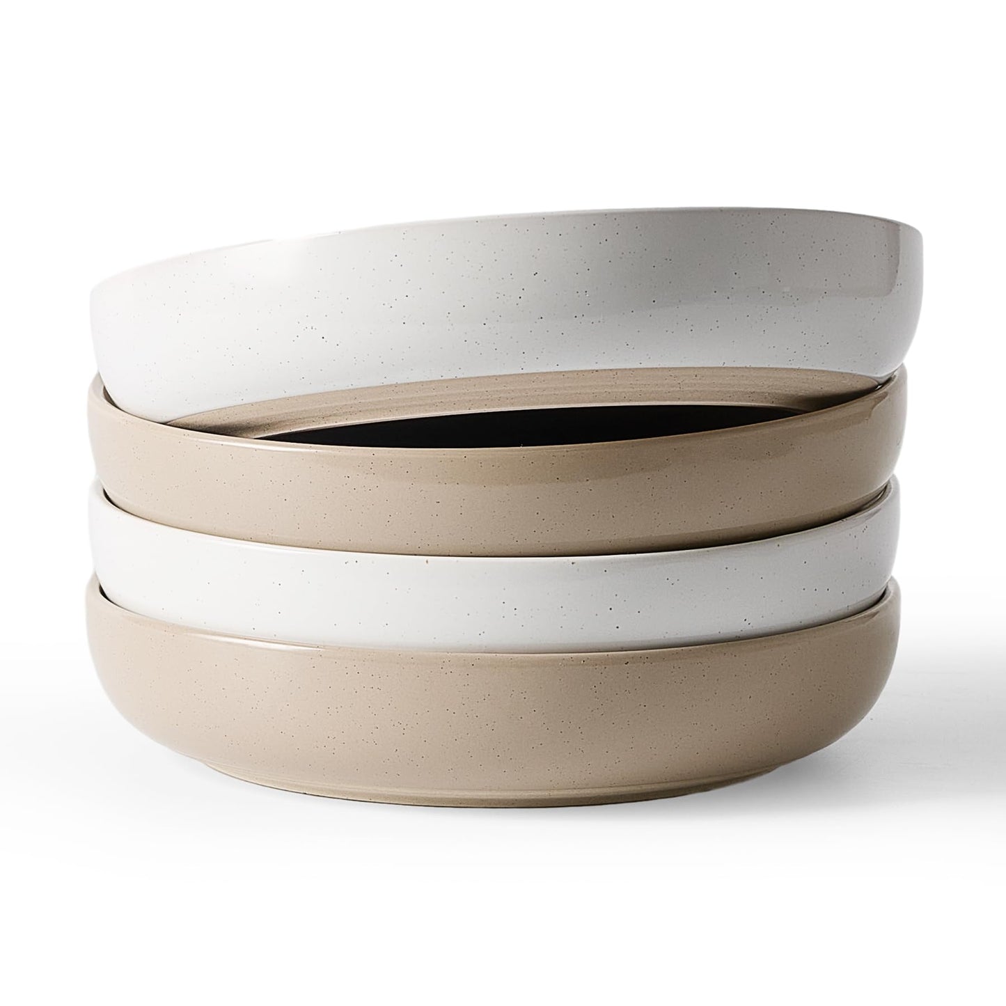 famiware Milkyway 33 oz Bowl Set, Pasta Bowls Set of 4, Salad Bowls Perfect for Your Friend for Housewarming, Thanksgiving, Christmas, White