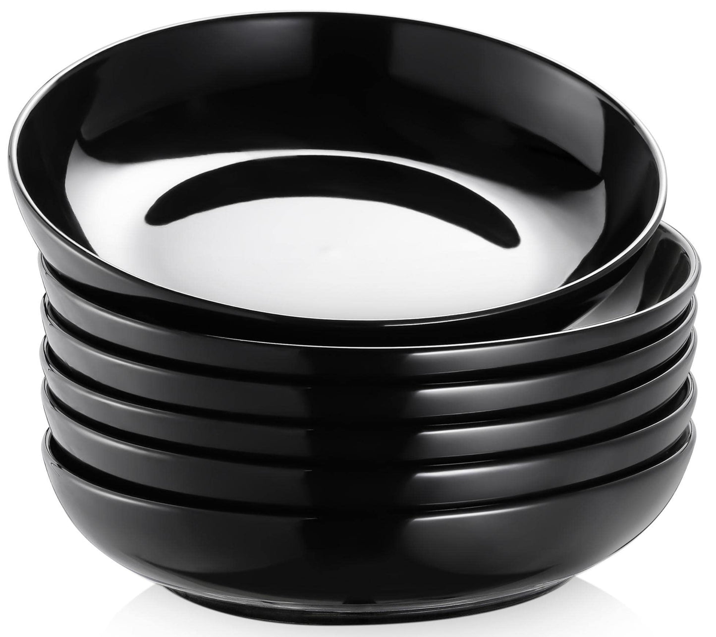 Y YHY 8.5'' Pasta Bowls Set of 6, 30 oz Ceramic Shallow Salad Bowls, Large Serving Soup Bowls Pasta Plates, Microwave & Dishwasher Safe Dinnerware Valentine's Day Gift, Gradient Blue