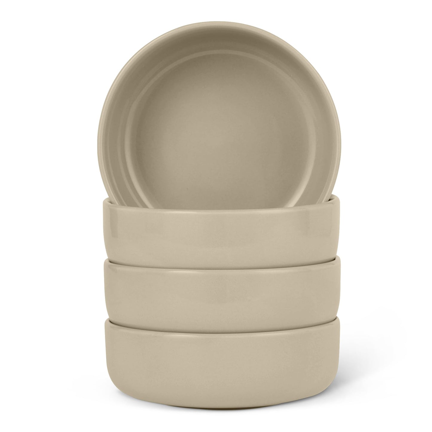 Amazon Basics Glazed Stoneware Dinnerware Set, Ceramic, Dishwasher-Safe, Freezer-Safe, 4 Full Place Settings, 12-Piece, Ivory