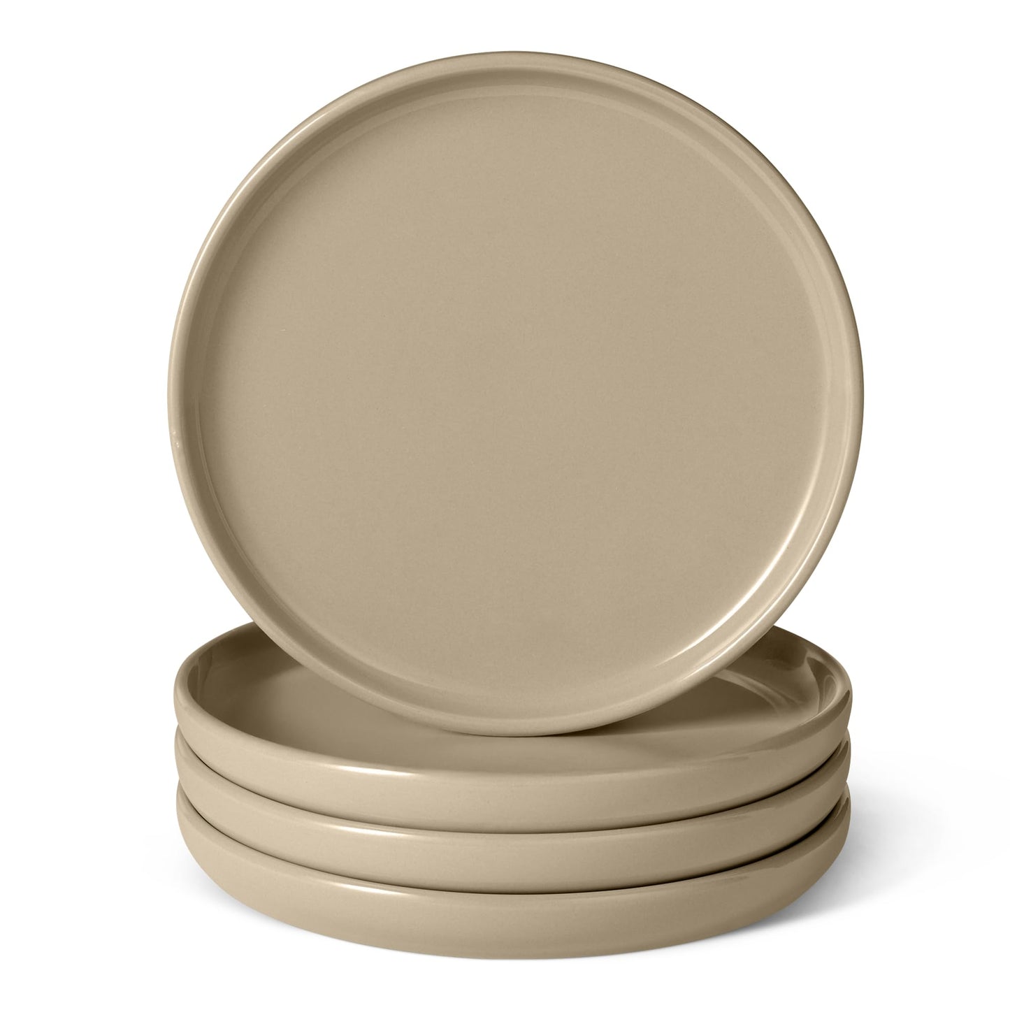 Amazon Basics Glazed Stoneware Dinnerware Set, Ceramic, Dishwasher-Safe, Freezer-Safe, 4 Full Place Settings, 12-Piece, Ivory