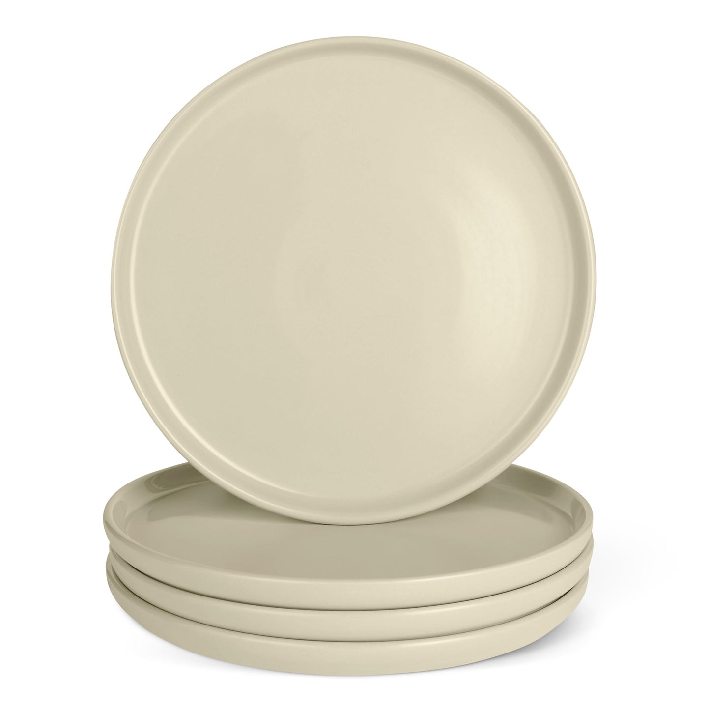 Amazon Basics Glazed Stoneware Dinnerware Set, Ceramic, Dishwasher-Safe, Freezer-Safe, 4 Full Place Settings, 12-Piece, Ivory