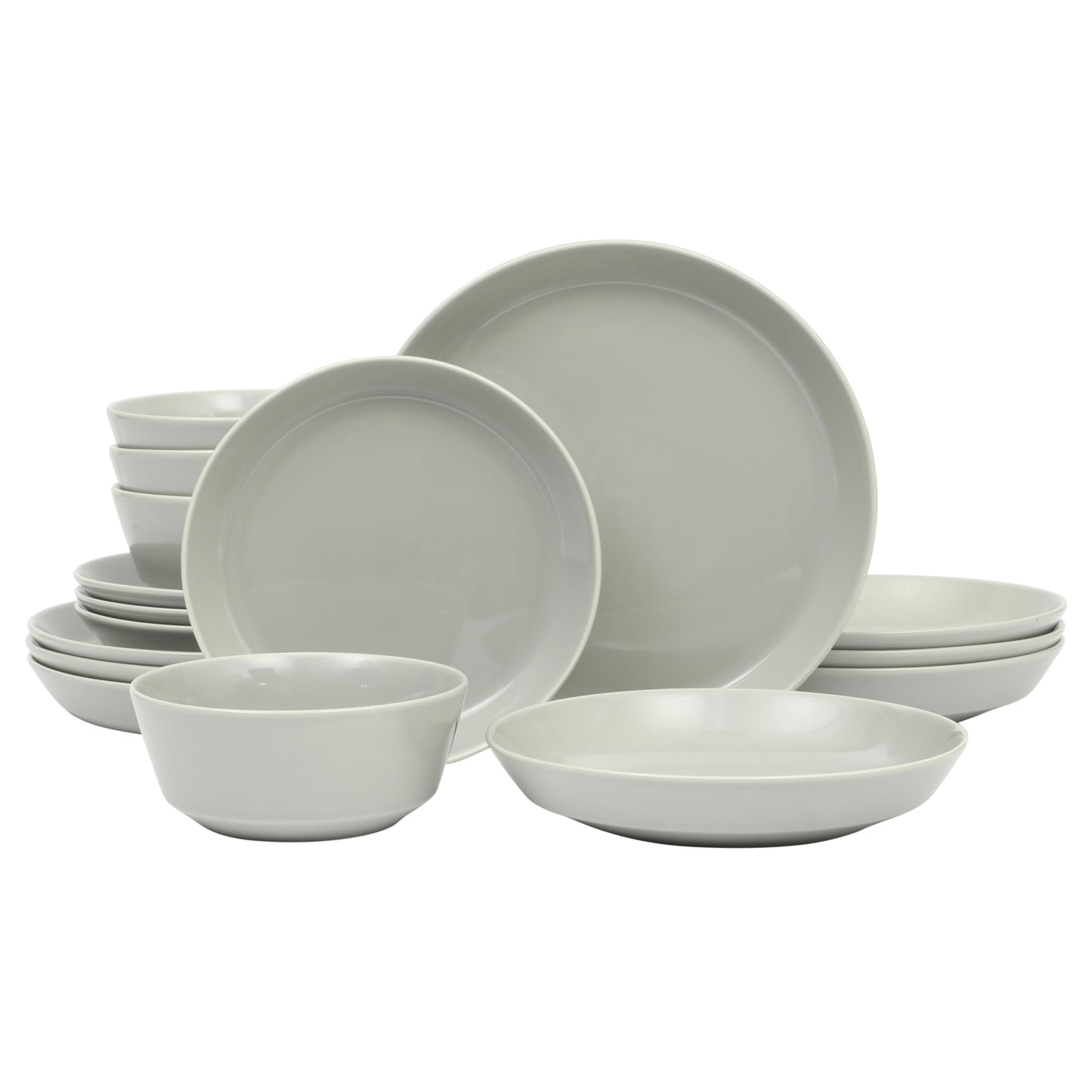 Gibson Home Oslo Dinnerware Set for 4, 16-Piece White Porcelain Plates and Bowls — Ceramic Dish Set | Microwave & Dishwasher Safe