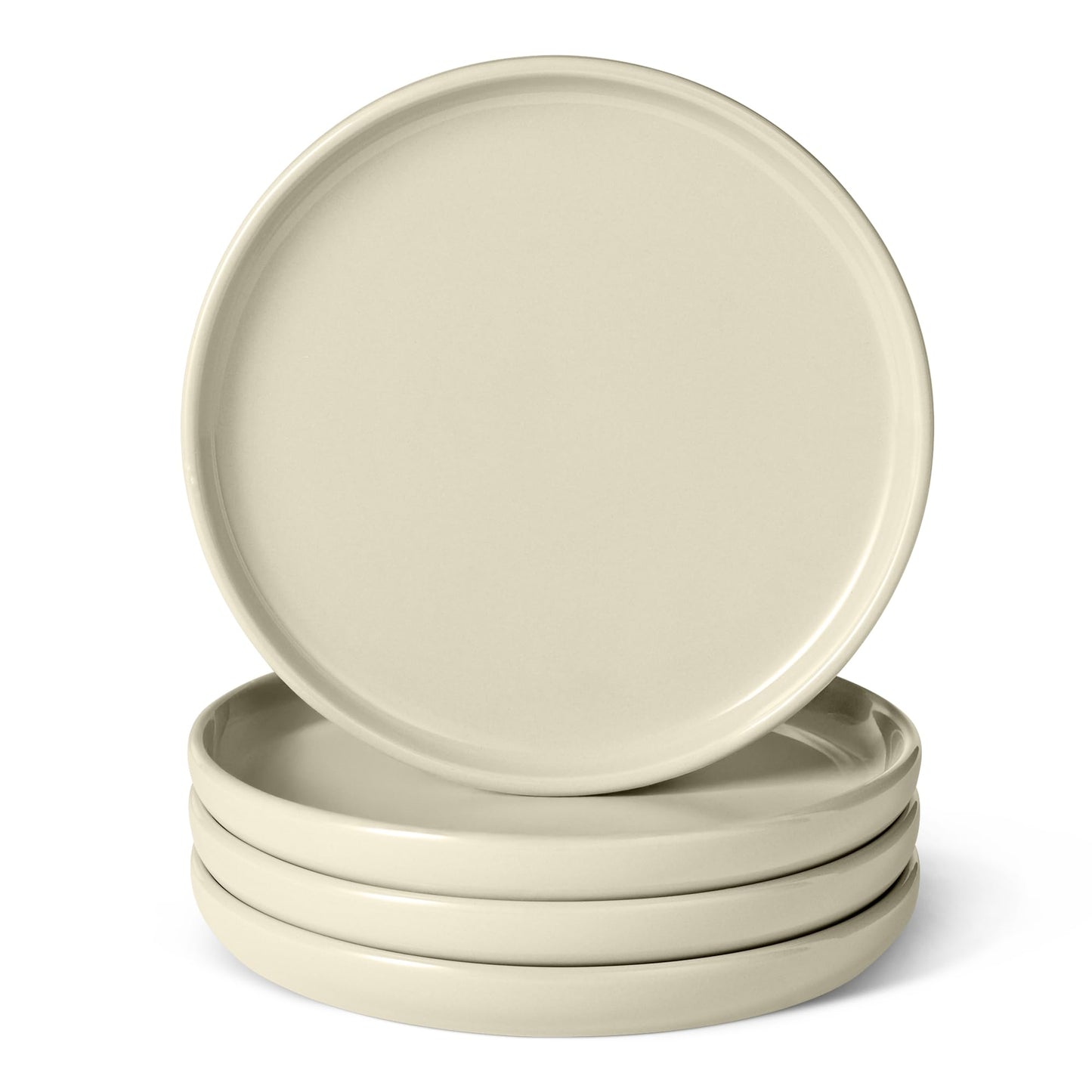 Amazon Basics Glazed Stoneware Dinnerware Set, Ceramic, Dishwasher-Safe, Freezer-Safe, 4 Full Place Settings, 12-Piece, Ivory