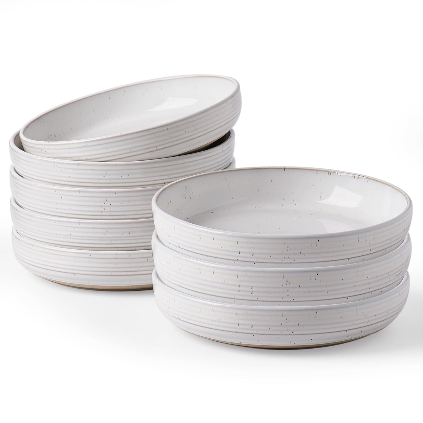 famiware Milkyway 33 oz Bowl Set, Pasta Bowls Set of 4, Salad Bowls Perfect for Your Friend for Housewarming, Thanksgiving, Christmas, White