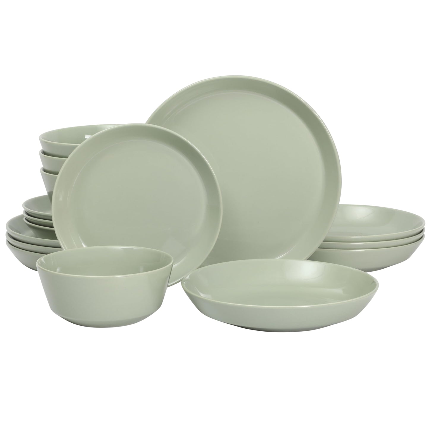 Gibson Home Oslo Dinnerware Set for 4, 16-Piece White Porcelain Plates and Bowls — Ceramic Dish Set | Microwave & Dishwasher Safe