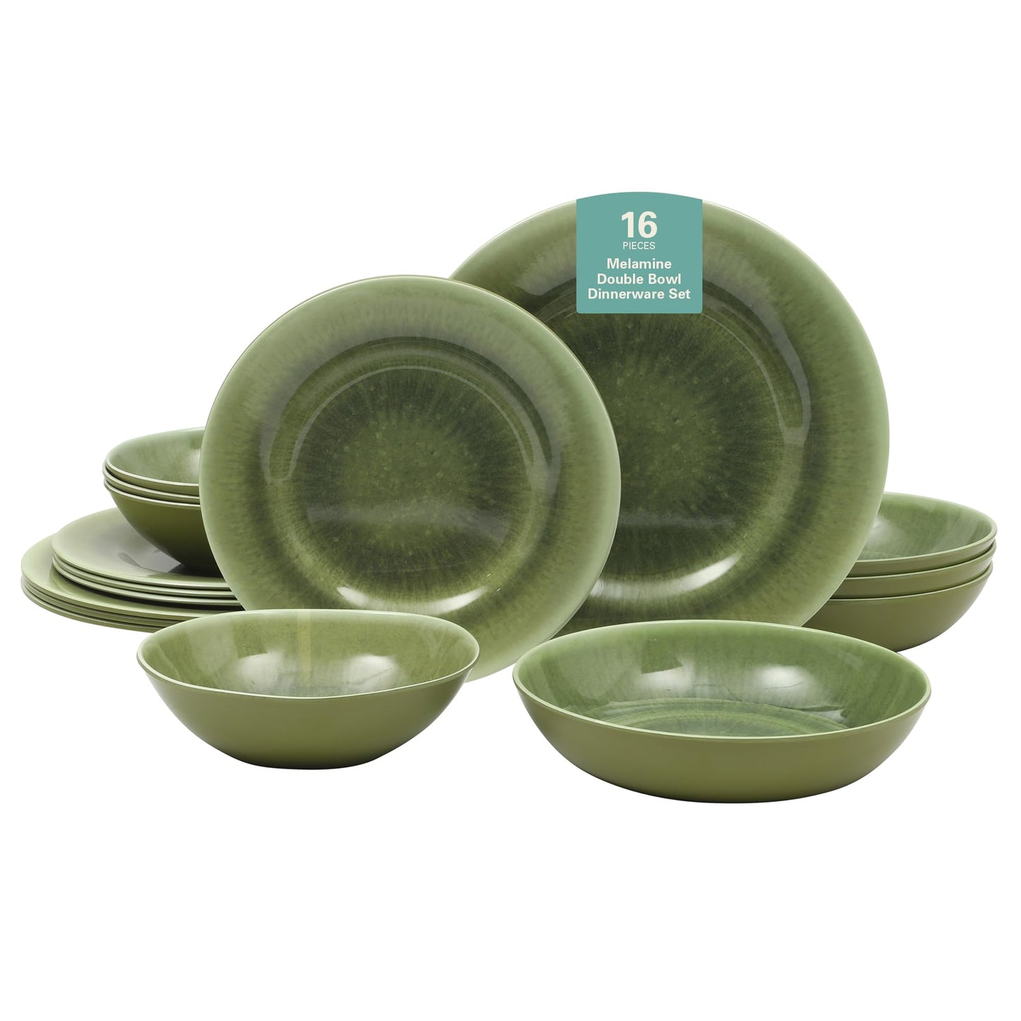 Gibson Home Candy Skies 12 Piece Unbreakable Wheat Straw Melamine Plates and Bowls Dinnerware Set - Outdoor, Camping, & Everyday Use - Matte Exterior/Shiny Interior Taupe Cream