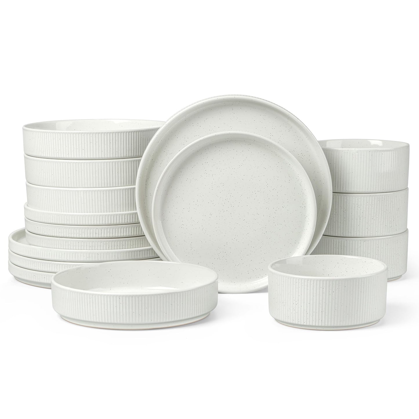LIANYU 12 Piece Porcelain Dinnerware Sets for 4, Ceramic Durable Plates and Bowls, Chip and Scratch Resistant Dishware Dishes Set, Dishwasher & Microwave Safe Stoneware Set, Black Onyx