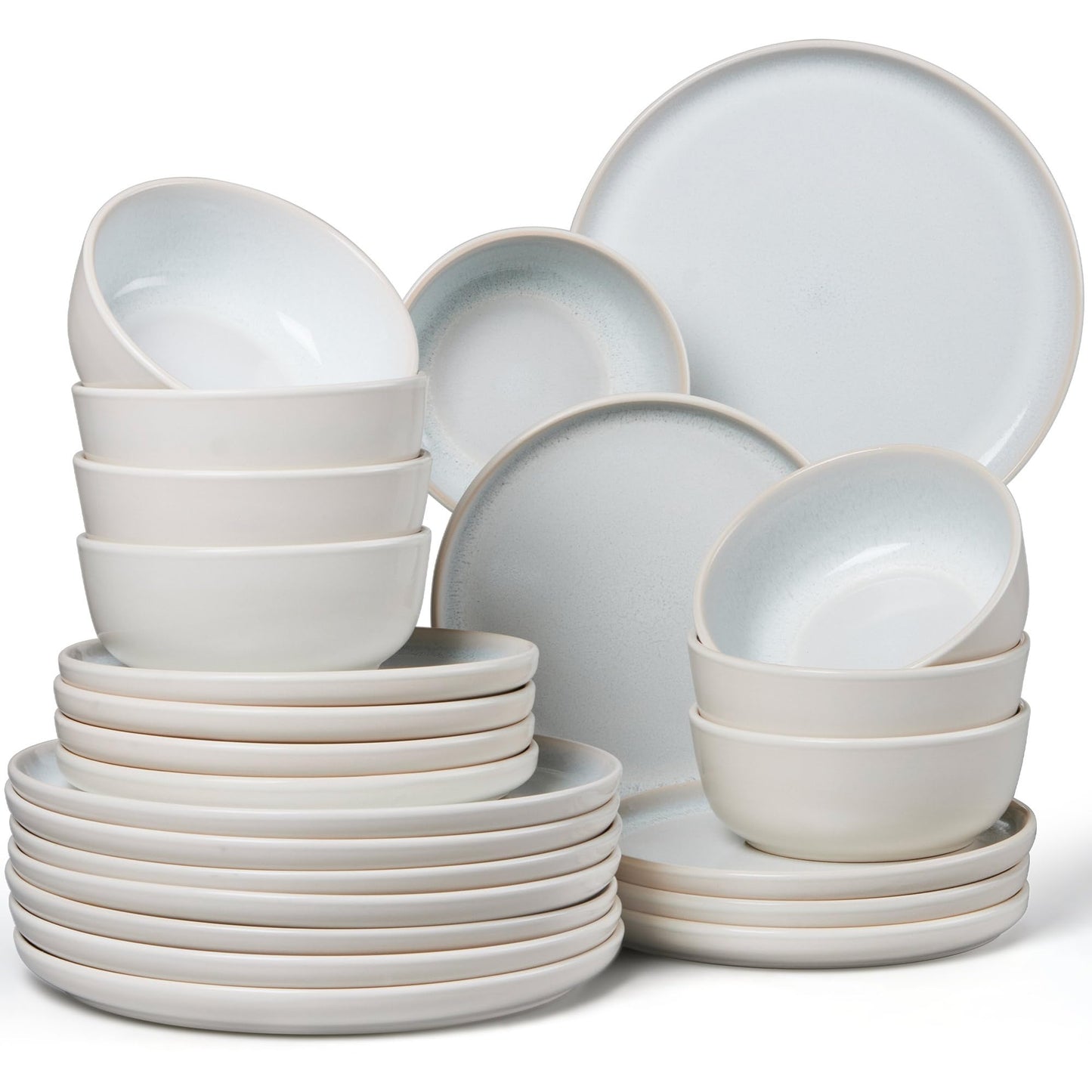 LIANYU 12 Piece Porcelain Dinnerware Sets for 4, Ceramic Durable Plates and Bowls, Chip and Scratch Resistant Dishware Dishes Set, Dishwasher & Microwave Safe Stoneware Set, Black Onyx