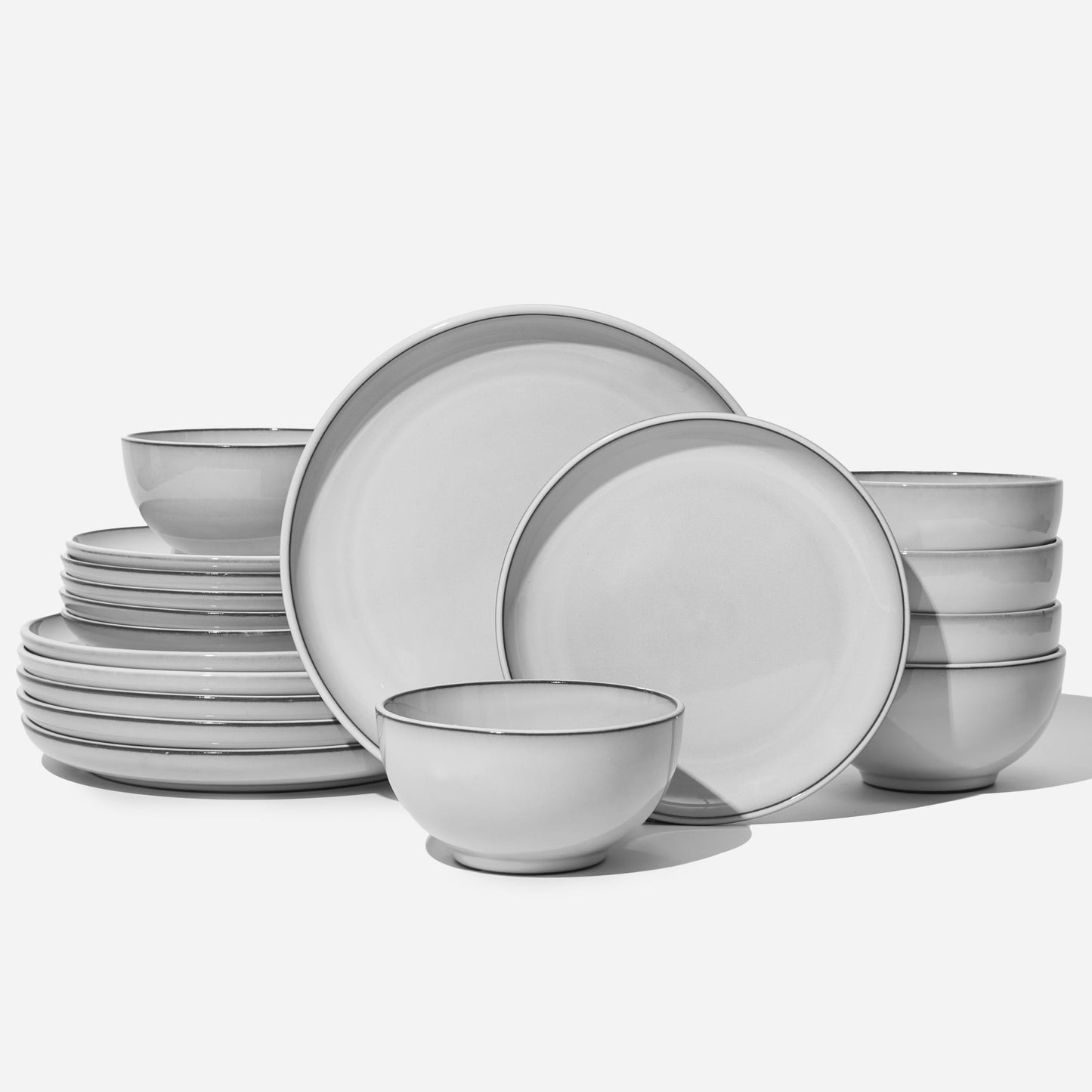 Pokini Stoneware Dinnerware Sets Service for 4, 12 pcs Reactive Glaze Plates and Bowls Sets, Handmade Ceramic Dish Set, Highly Chip and Crack Resistant Modern Plate Set, Brown Green