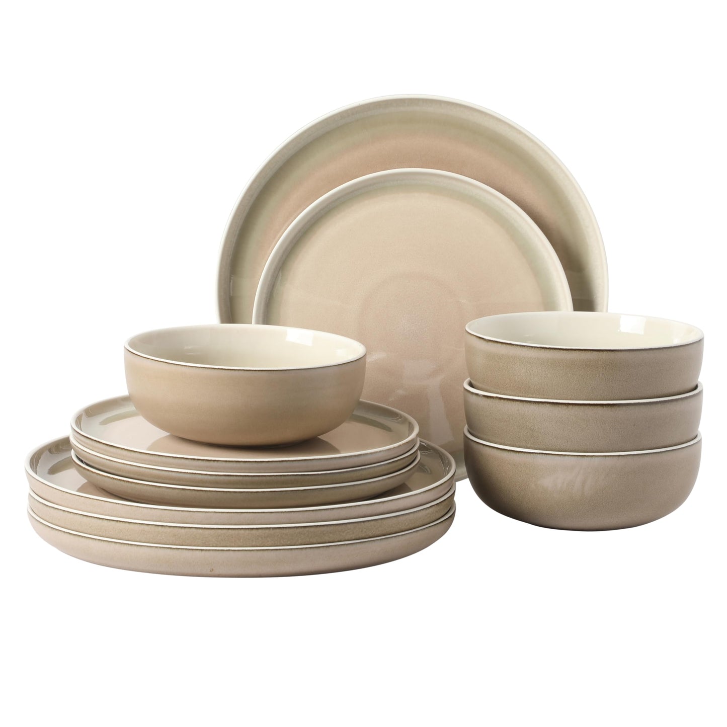 Gibson Elite Soho Lounge Square 16-Piece Dinnerware Set, Service for 4, Reactive Glaze Stoneware Plates and Bowls, Modern Dishes, Microwave & Dishwasher Safe – Red and Black