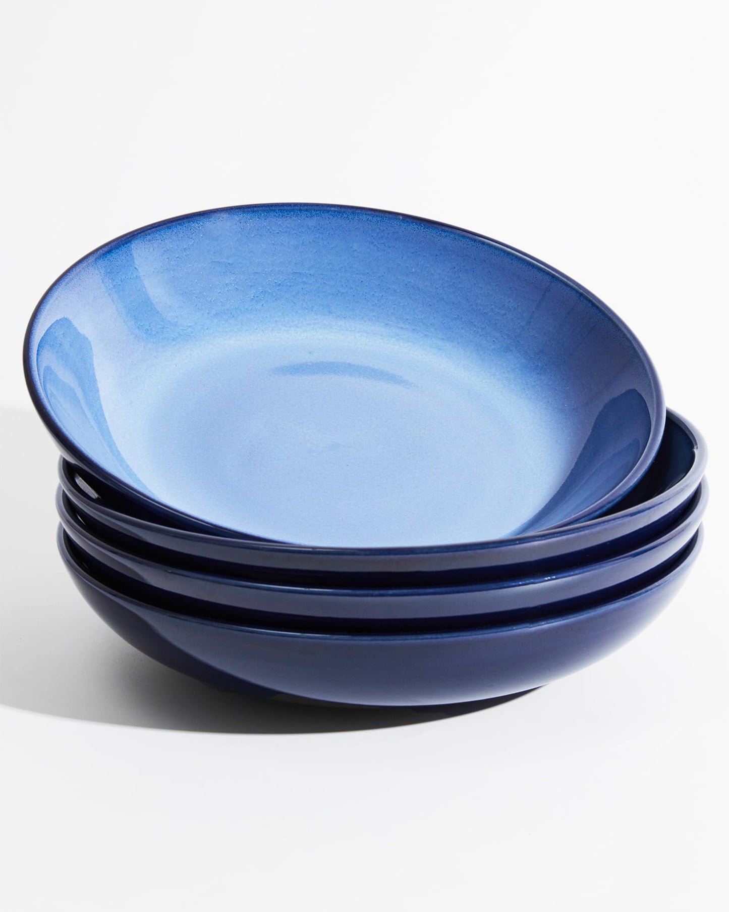 Pokini 8.75 Inch Large Ceramic Pasta Bowls, 32 Oz Reactive Glaze Stoneware Pasta Serving Bowls Set of 4 for Kitchen, Wide Bowls for Fruit,Pasta,Salad,Soup, Scratch Resistant-Brown and Green