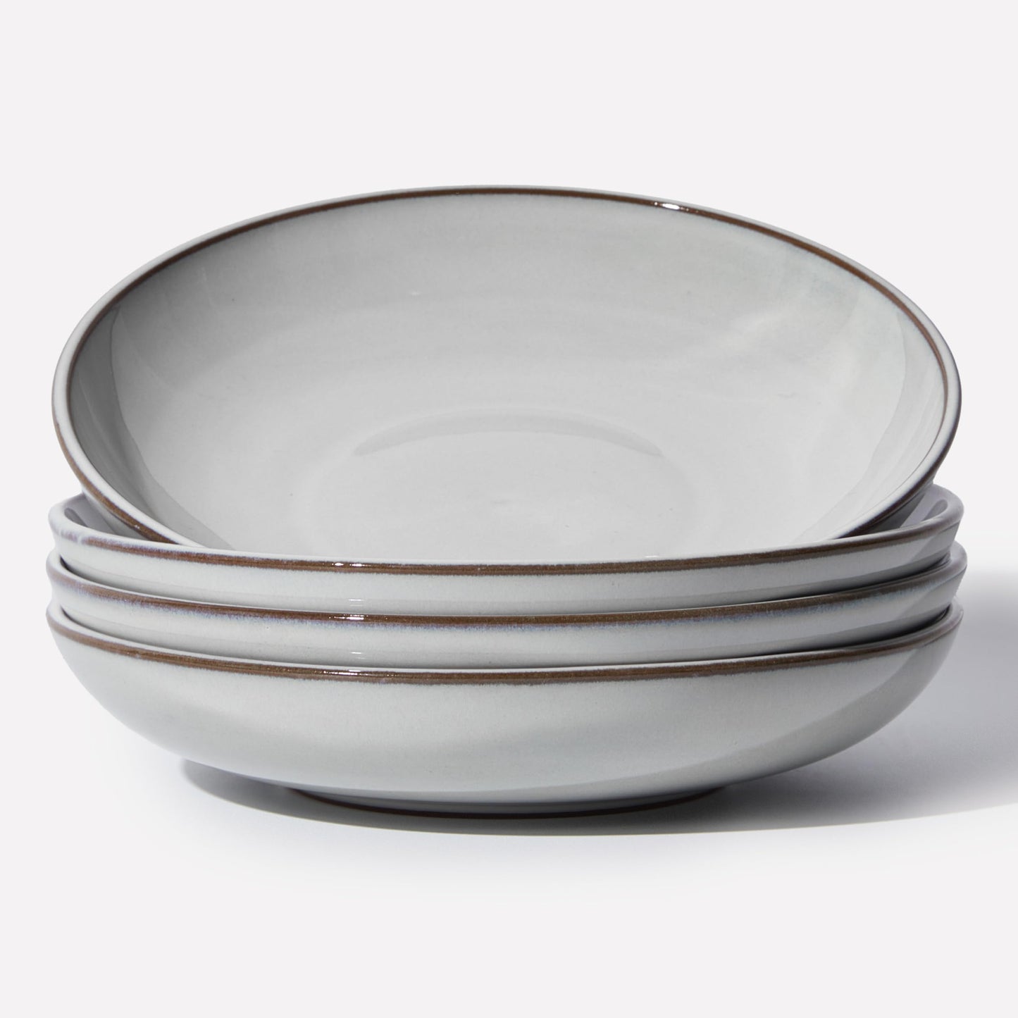 Pokini 8.75 Inch Large Ceramic Pasta Bowls, 32 Oz Reactive Glaze Stoneware Pasta Serving Bowls Set of 4 for Kitchen, Wide Bowls for Fruit,Pasta,Salad,Soup, Scratch Resistant-Brown and Green