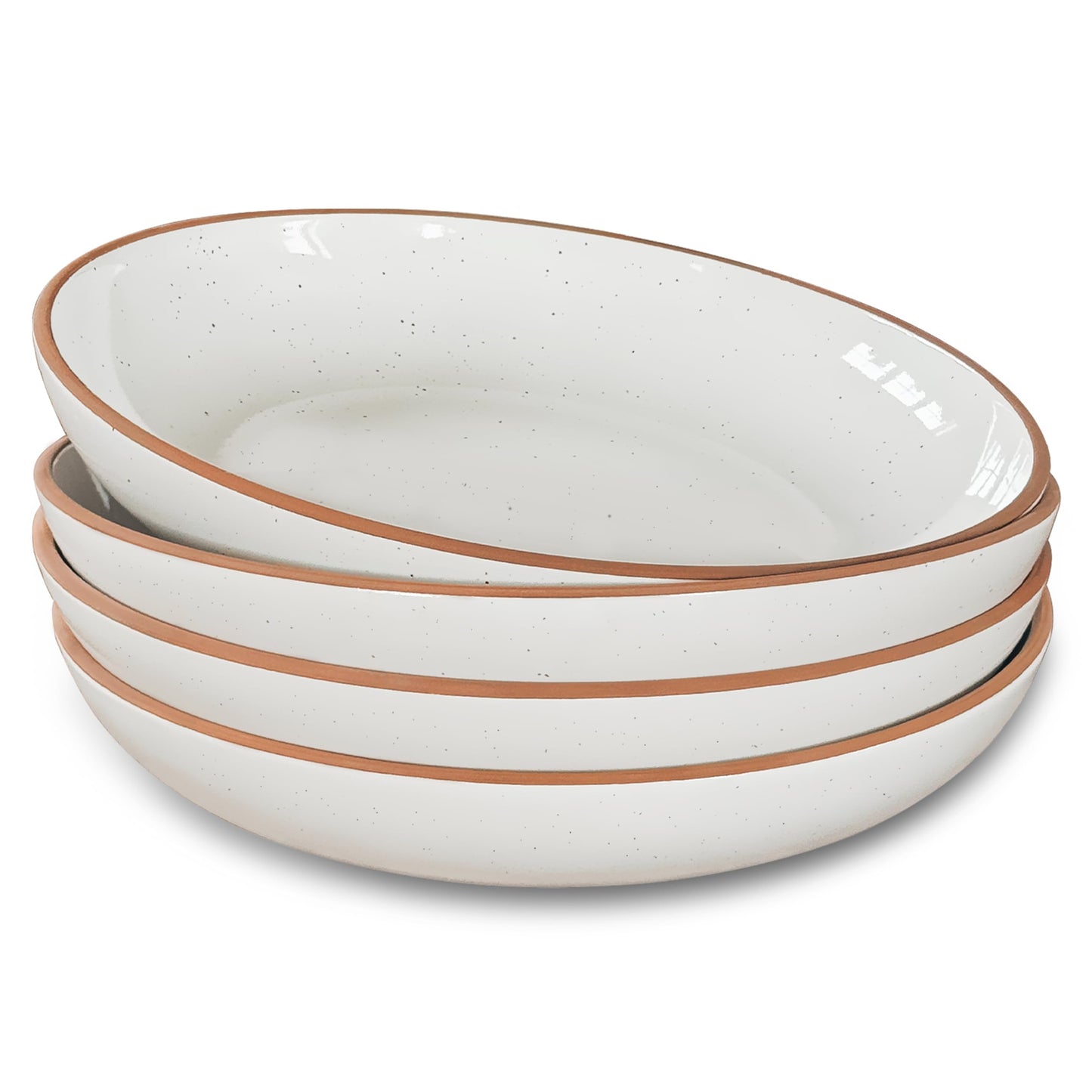 Mora Ceramic Artisan Matte Large Pasta Bowls 30oz, Set of 4 - Serving, Salad, Dinner, etc Kitchen Plate/Wide Bowl - Microwave, Oven, Dishwasher Safe - Modern Porcelain Stoneware Dishes, Safari Colors
