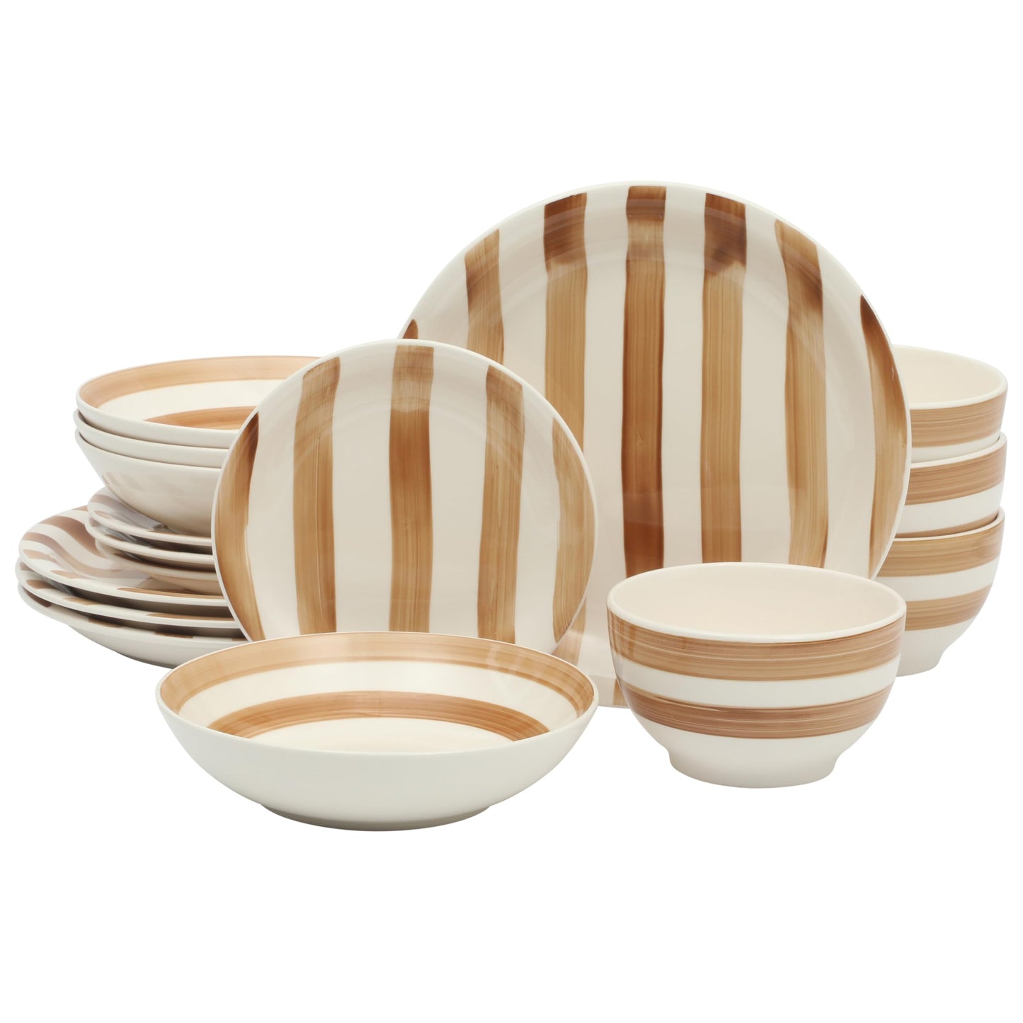 Gibson Home Rockaway 12-Piece Stoneware Dinnerware Set, Service for 4 – Modern Round Plates and Bowls, Dishwasher & Microwave Safe, Black